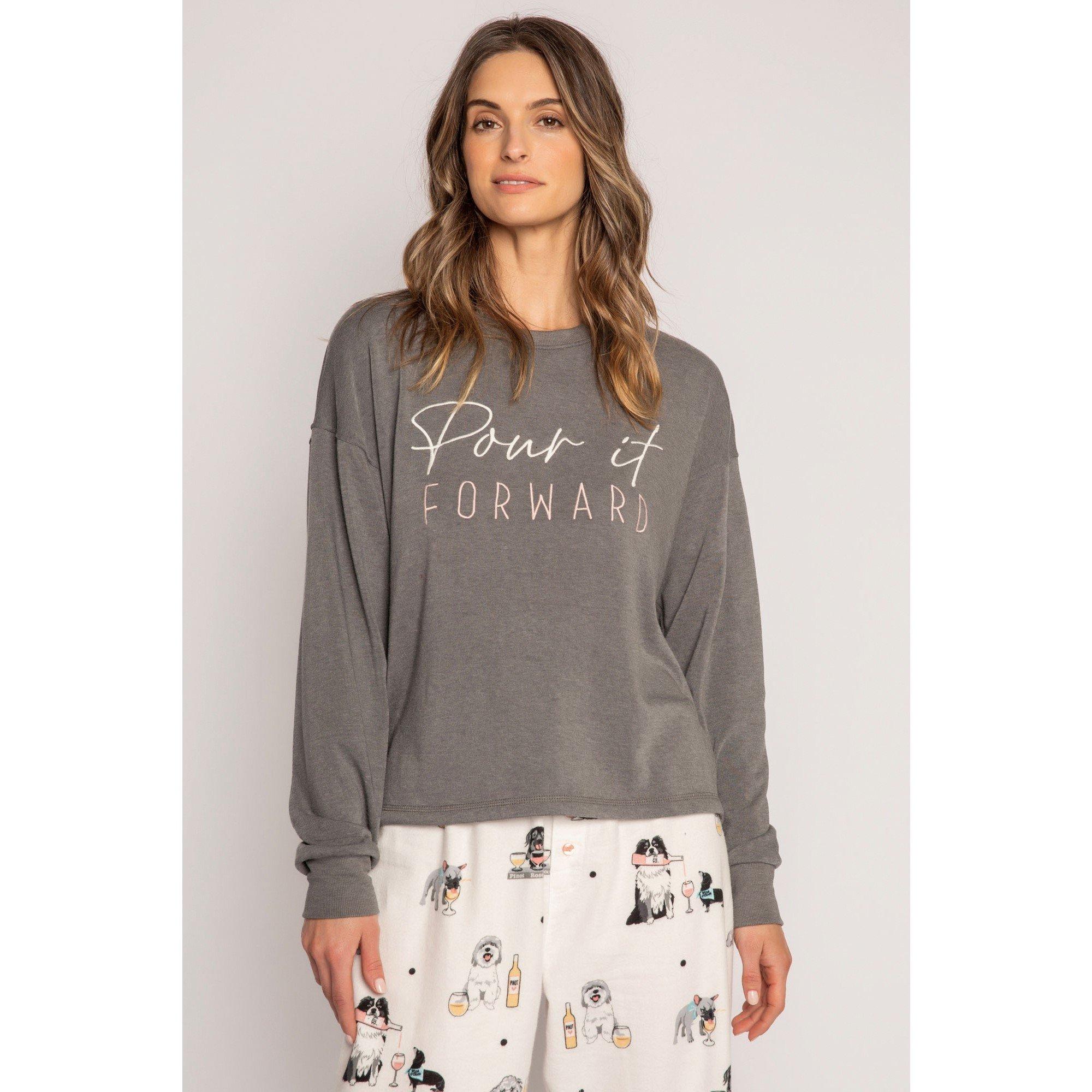 Pj Salvage Women's Crew Neck Shirt - Grau-Mel. - 8 (XS)