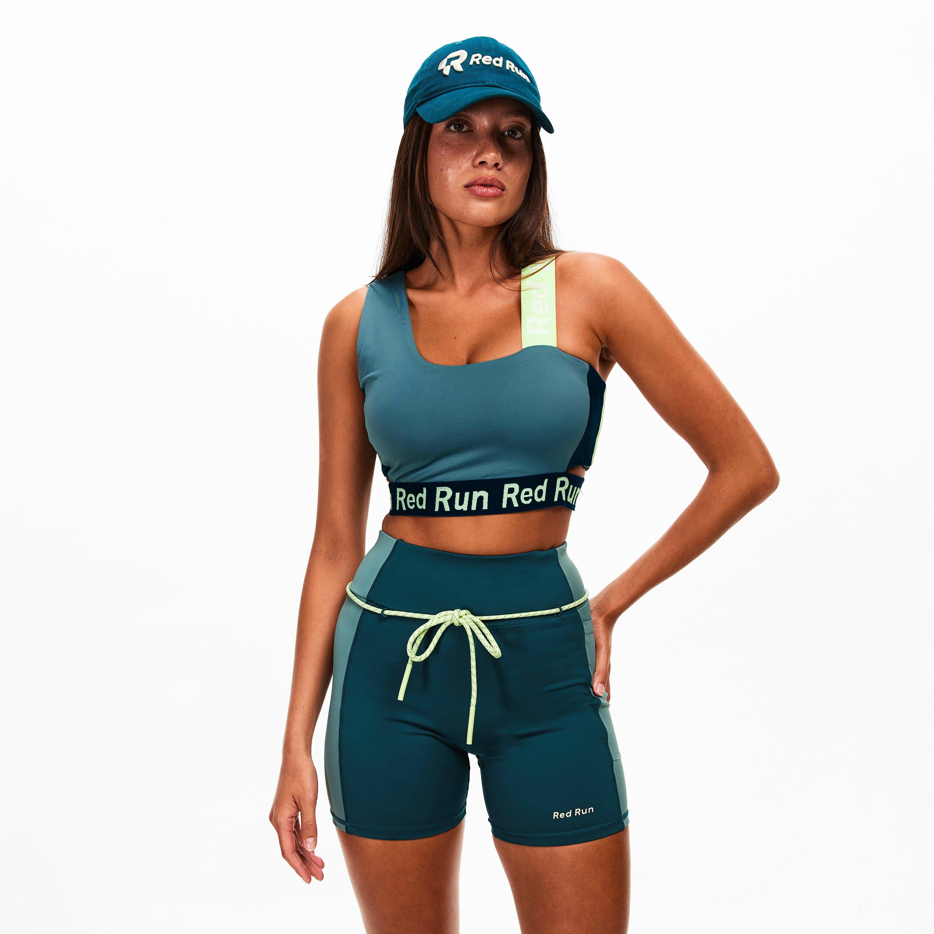 Green - Red Run - Womens Skyline Colour Block Bra - 3