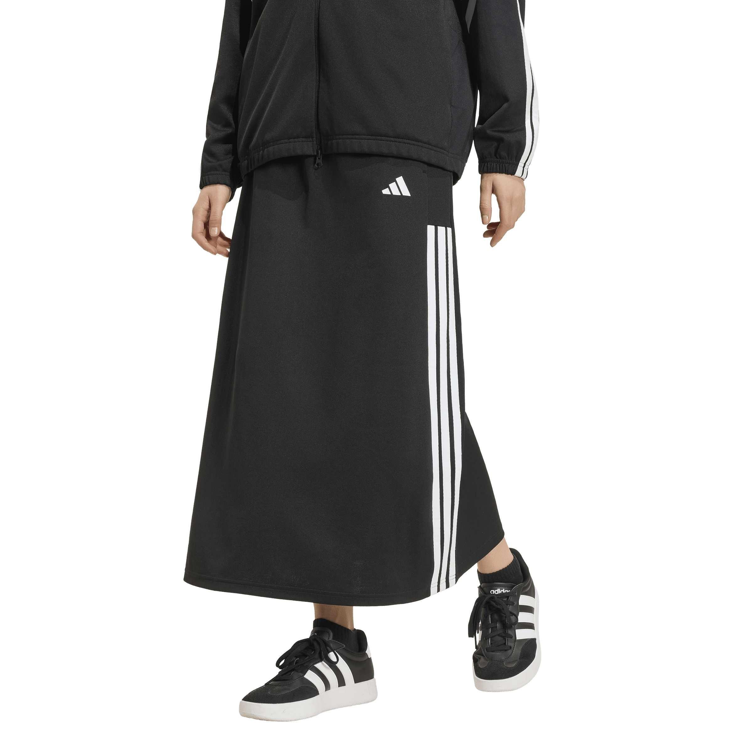 Black/White - adidas - Women's Tiro Cotton Midi Skirt - 2