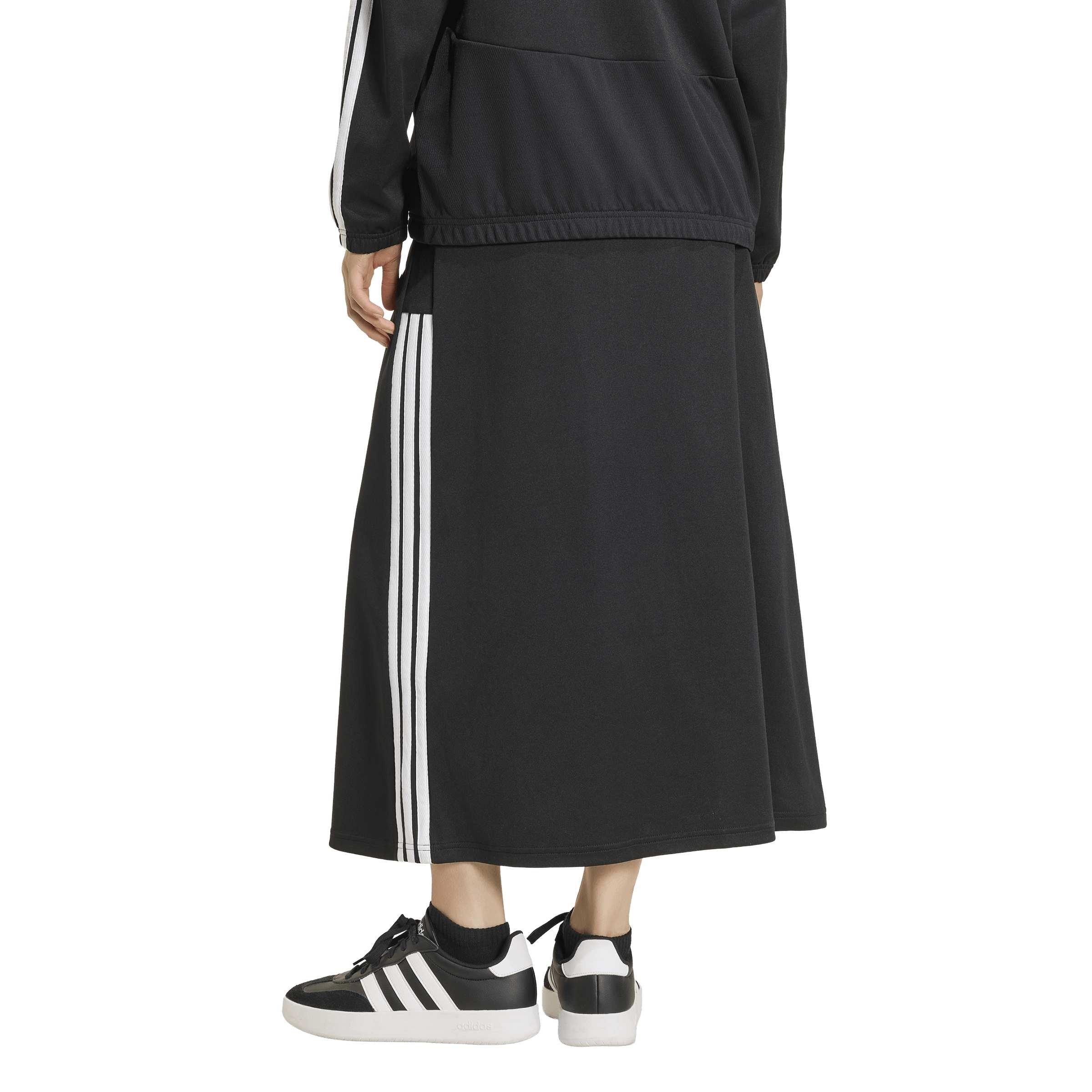 Black/White - adidas - Women's Tiro Cotton Midi Skirt - 3
