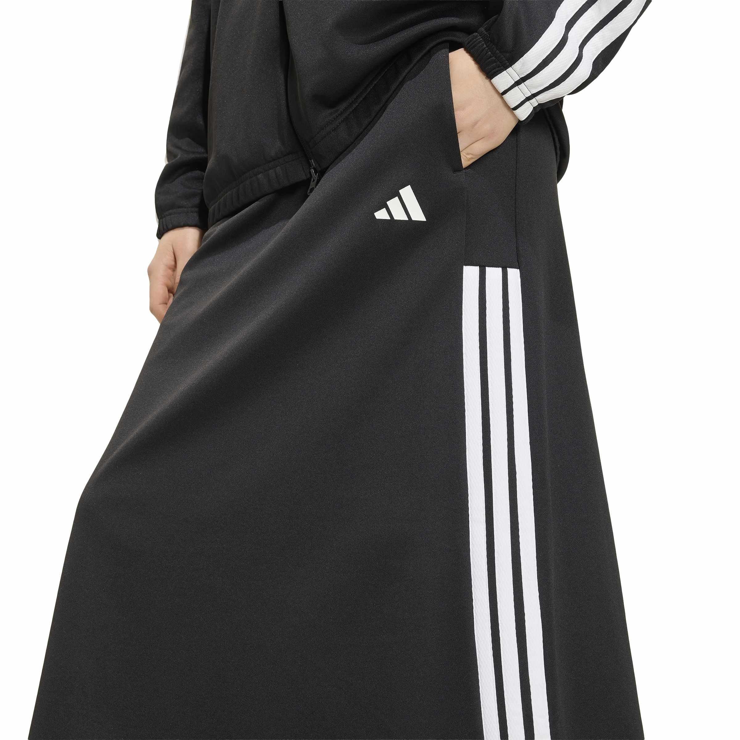 Black/White - adidas - Women's Tiro Cotton Midi Skirt - 5