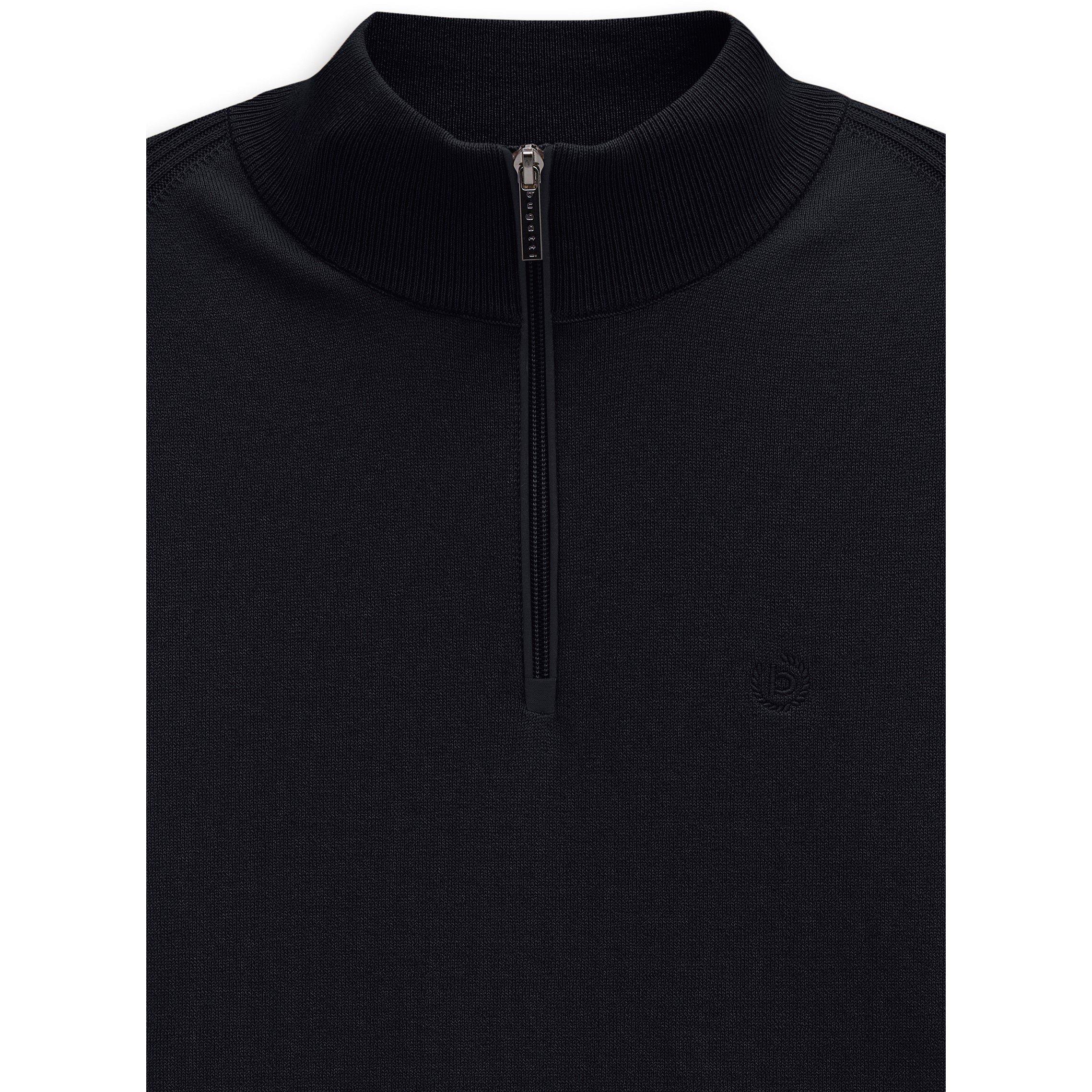 Navy - Bugatti - Men's 1/4 Zip Knitted Top - 2