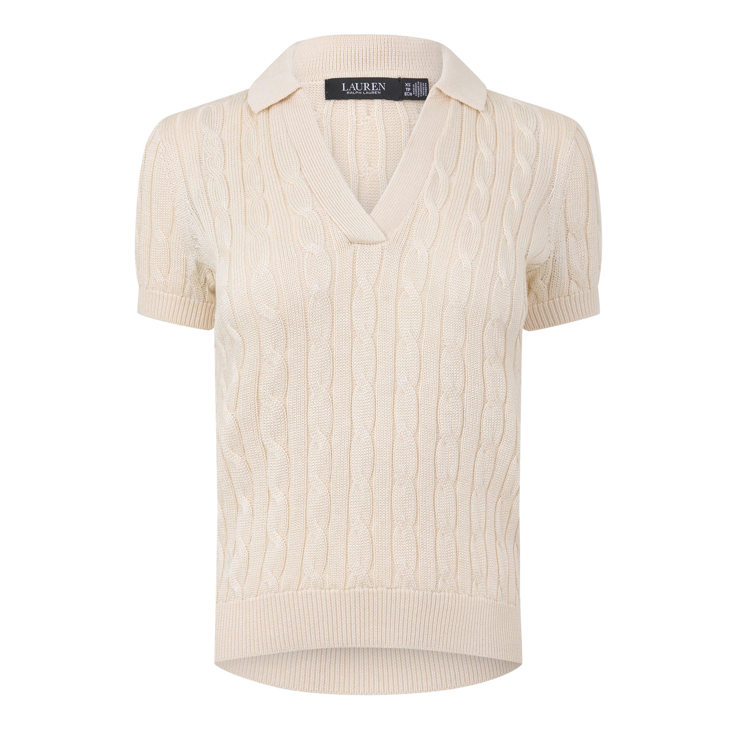 Masc Cream - Lauren by Ralph Lauren - LRL Cable Knit Polo Ld00 - 1