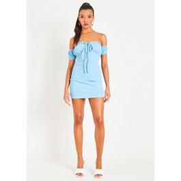 Missy Empire Tie Milkmaid Mini Dress