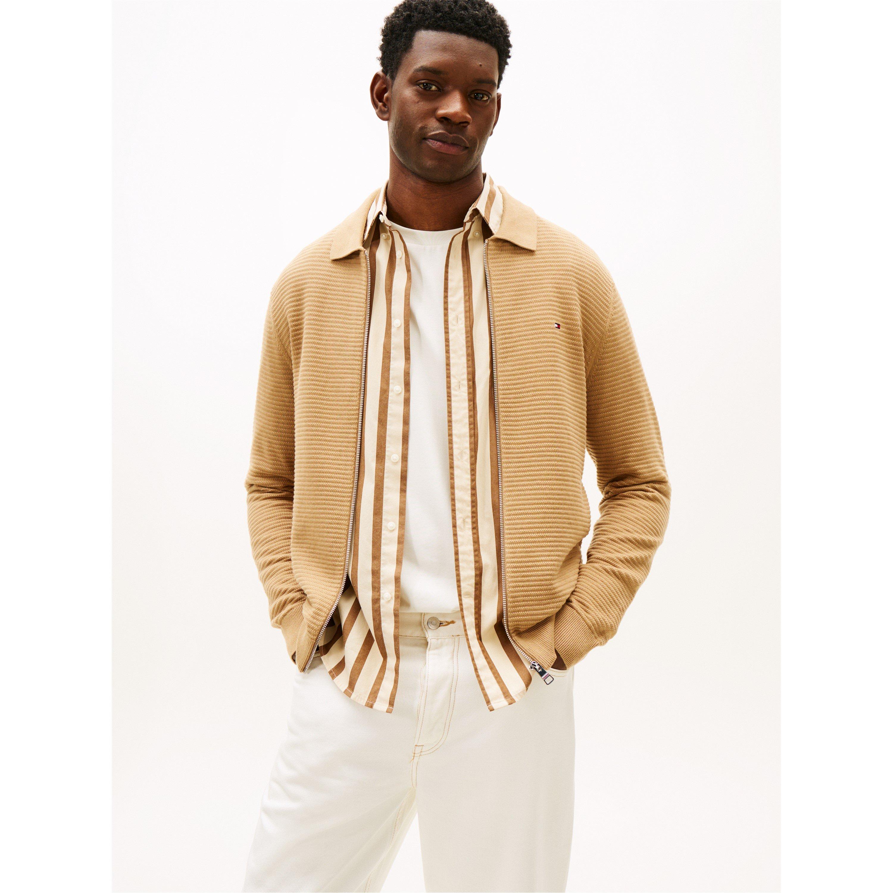 Safari Canvas - Tommy Hilfiger - Men's Structure Full Zip Crew Neck Jumper - 2
