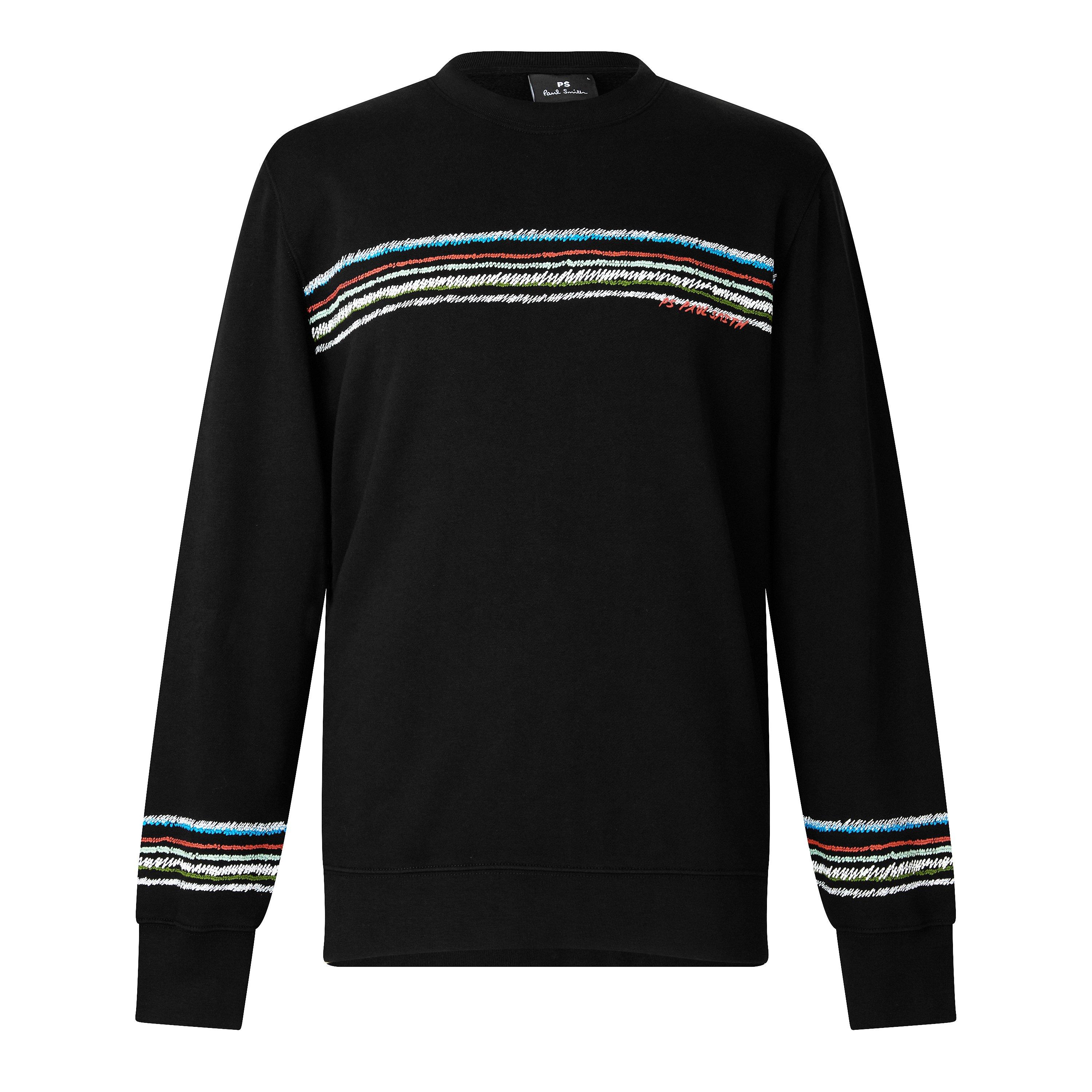 Ps Paul Smith Men's Stripe Crew Knit Cotton Long-Sleeve Jumper - Black 79 - S