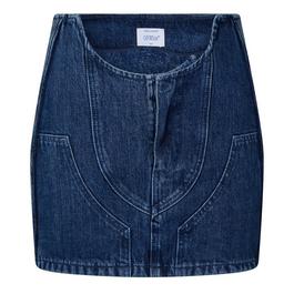 Off White Women's Denim Skirt, Denim Fabric
