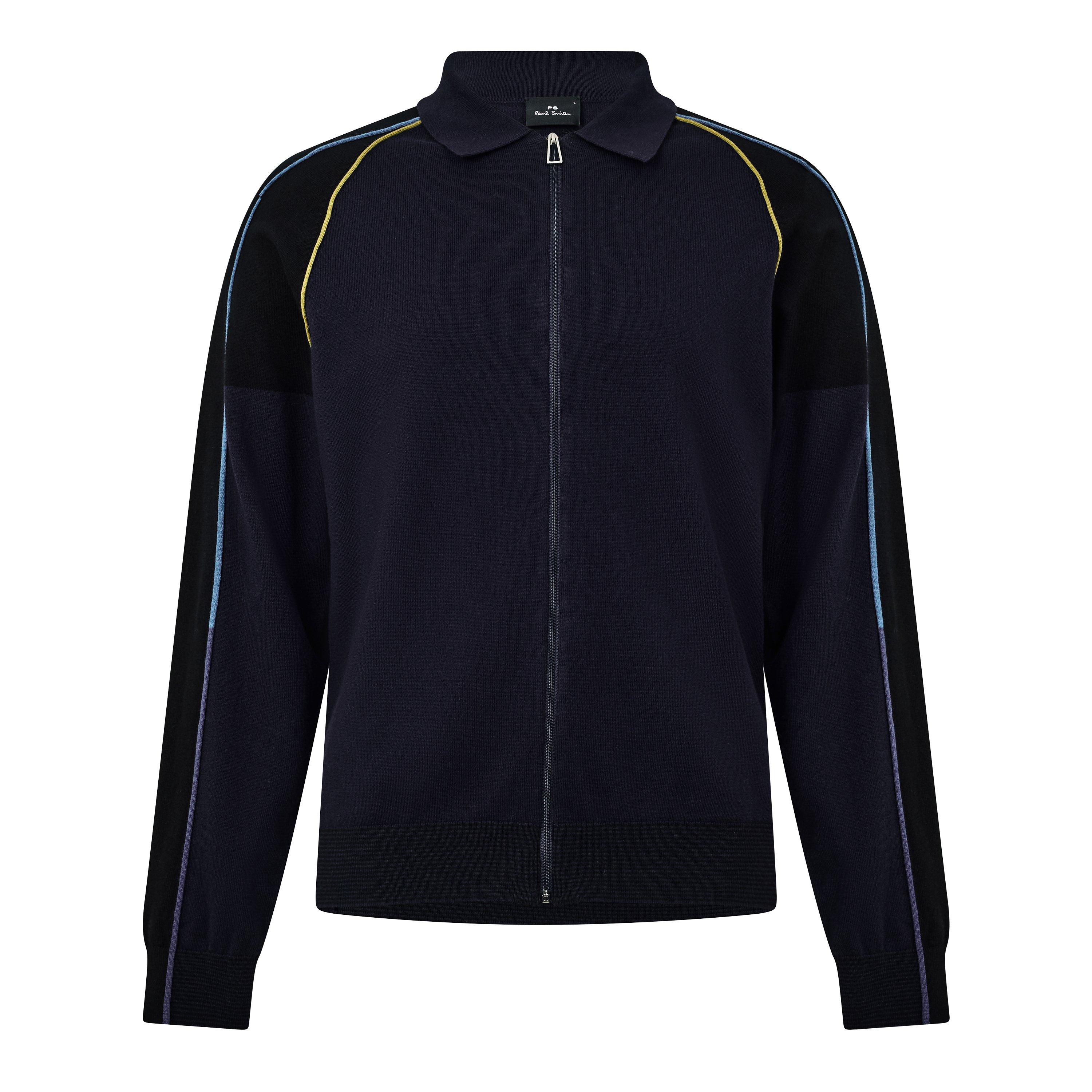Navy 49 - PS Paul Smith - Men's Merino V-Neck Long-Sleeve Cardigan - 1