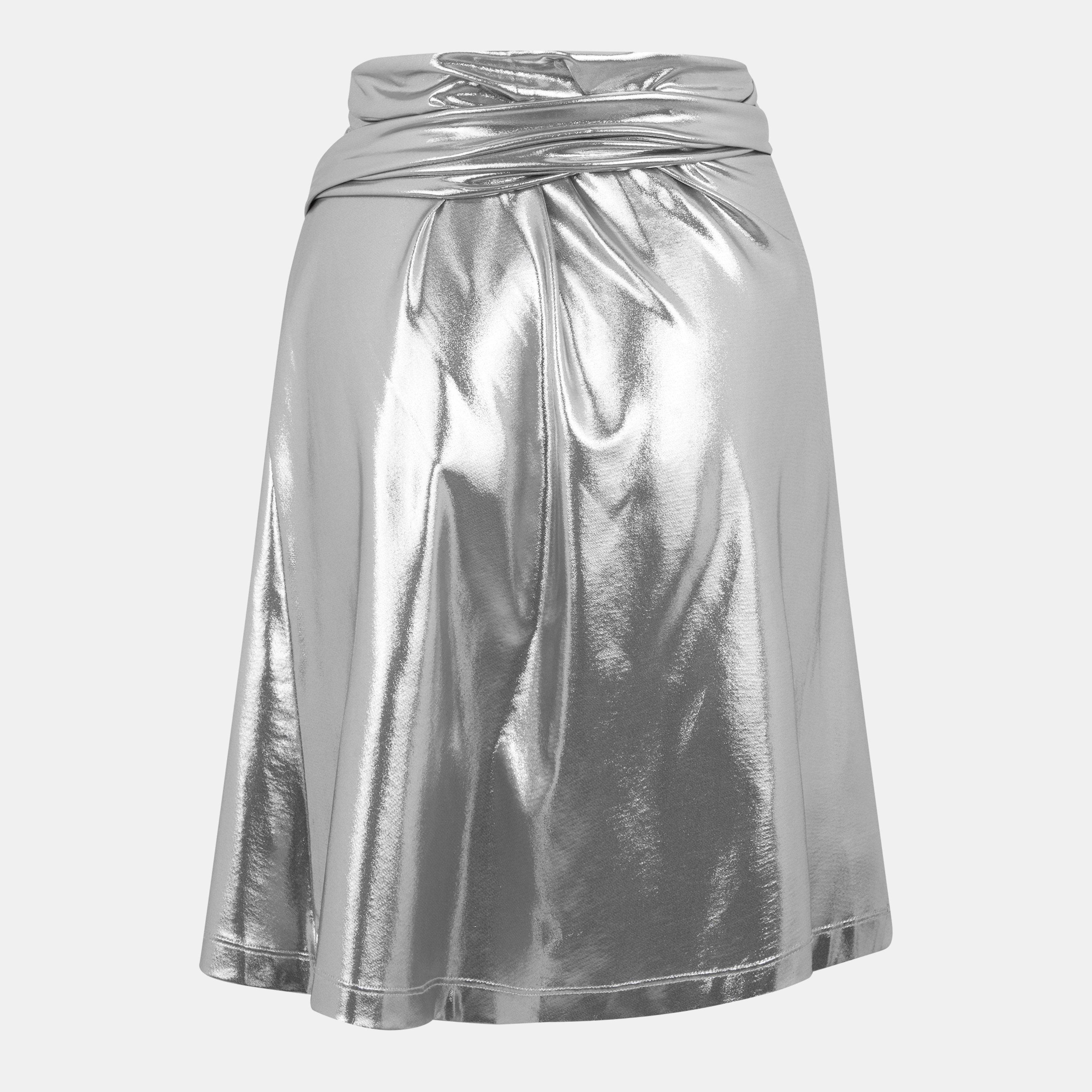 Silver Metallic - Diesel - Women's Mini Skirt - 2