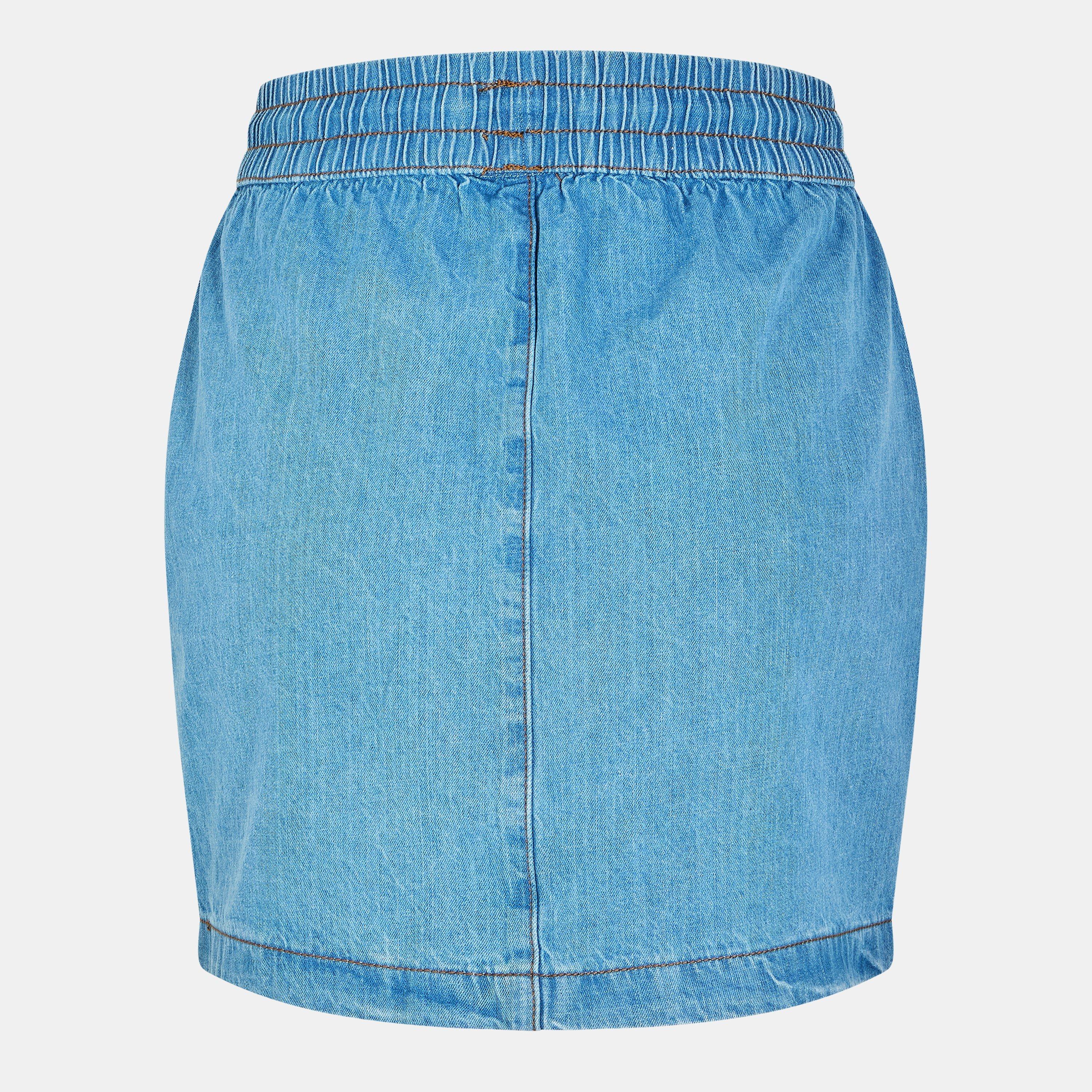 Lt Blue Denim - Noisy May - Elastic Denim Skirt - 2