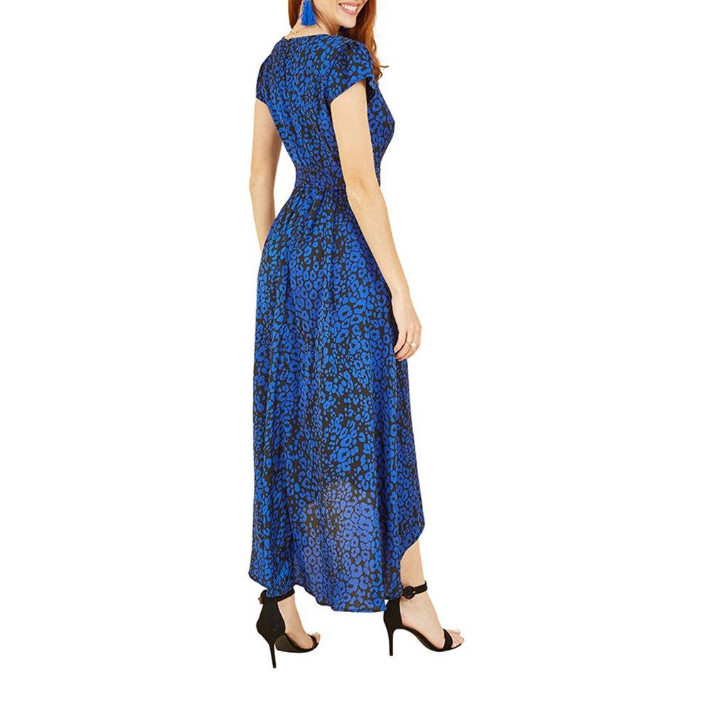 Blue - Mela London - Women's Satin Wrap Dress - 4
