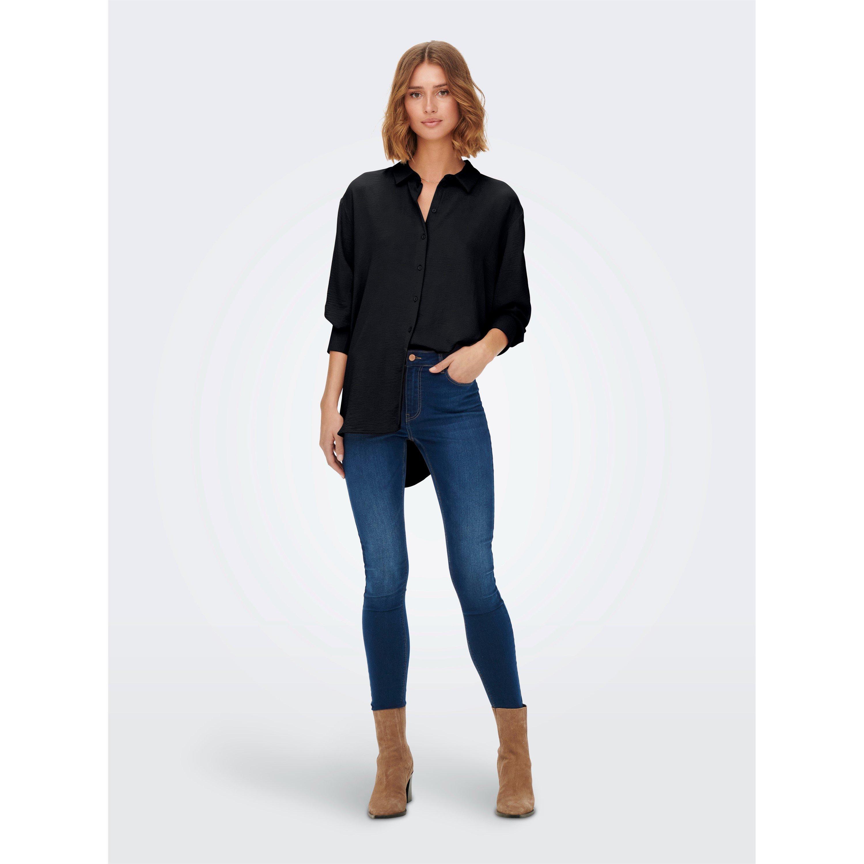 Only Women's Long Sleeve Plain Shirt - Black - 8 (XS)