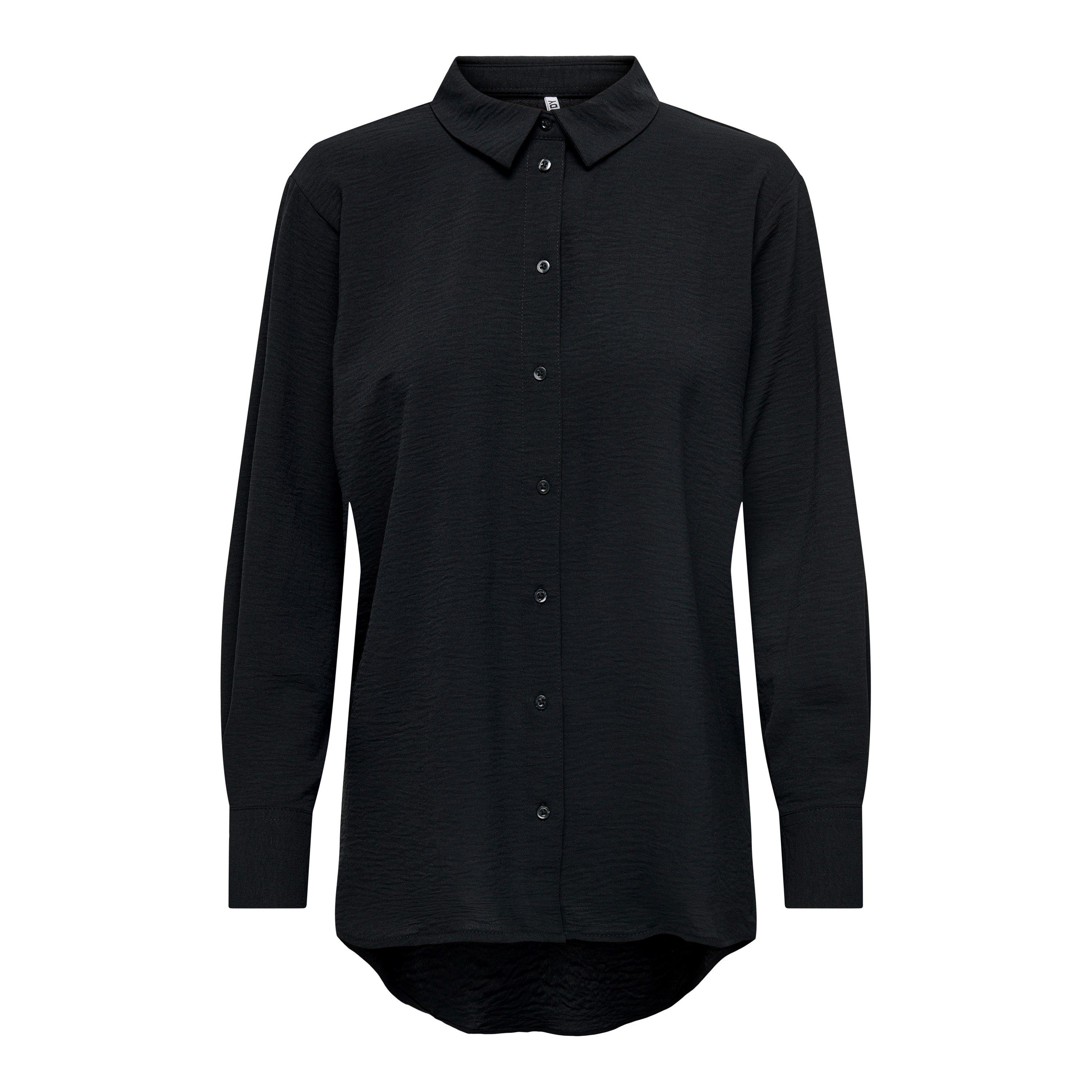 Black - Only - Long Sleeve Plain Shirt - 3