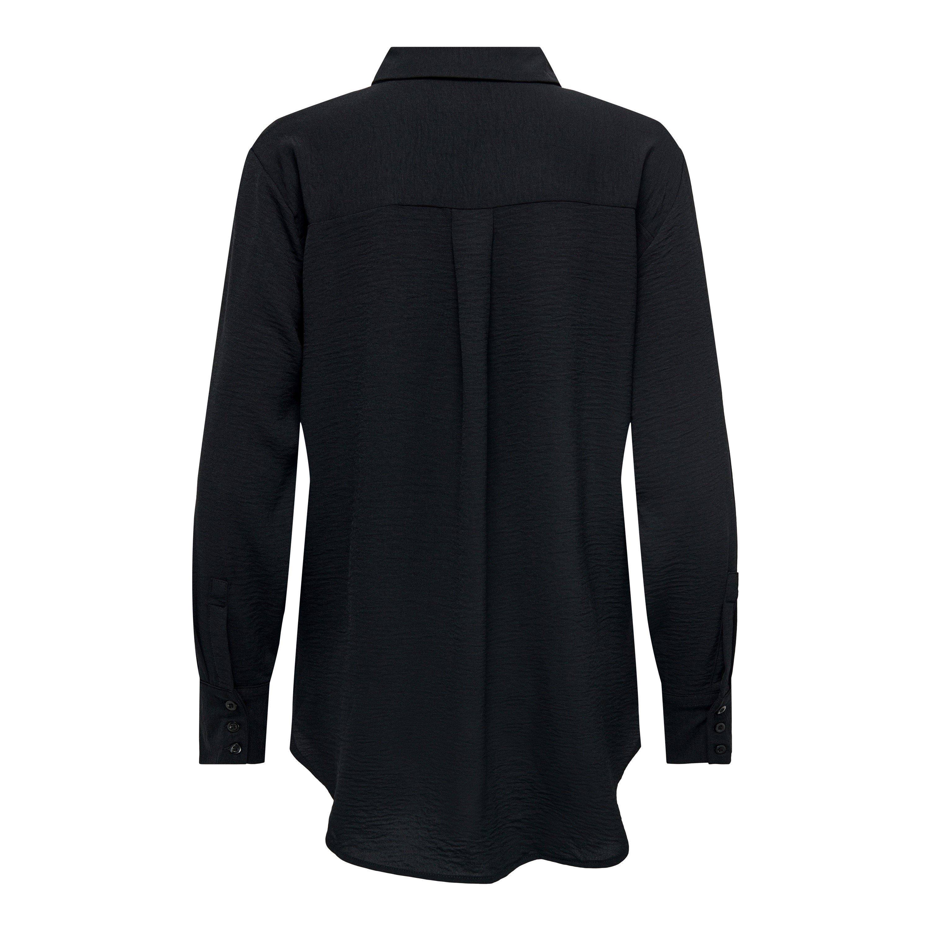 Black - Only - Long Sleeve Plain Shirt - 4