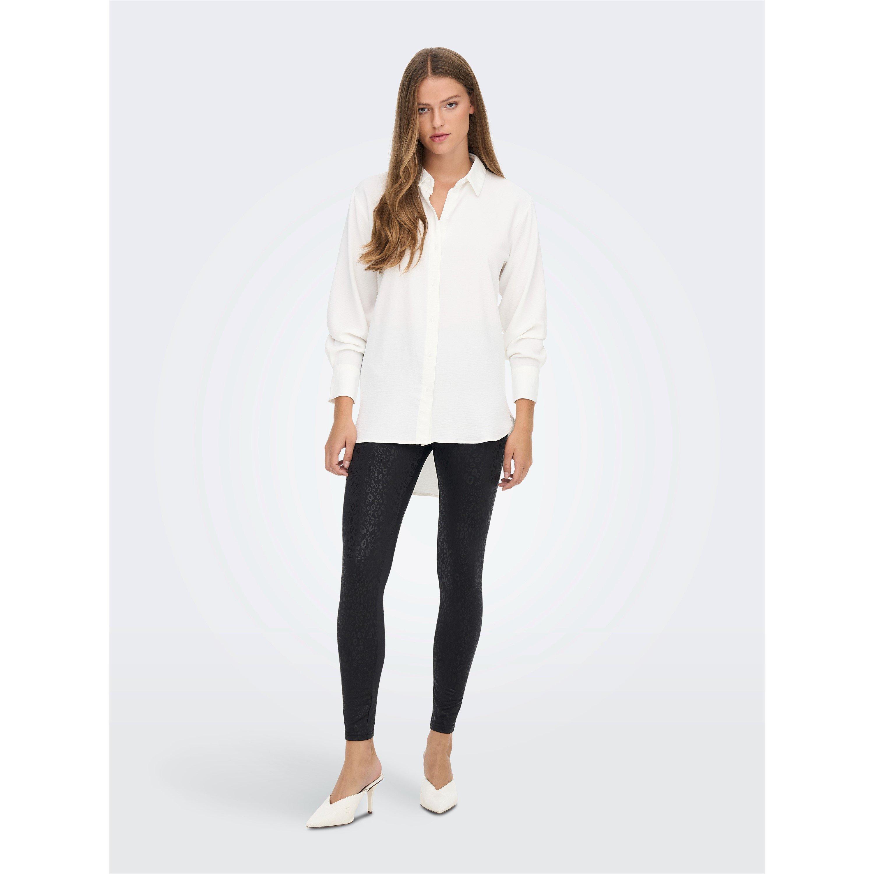 Only Women's Long Sleeve Plain Shirt - Cloud Dancer - 12 (M)