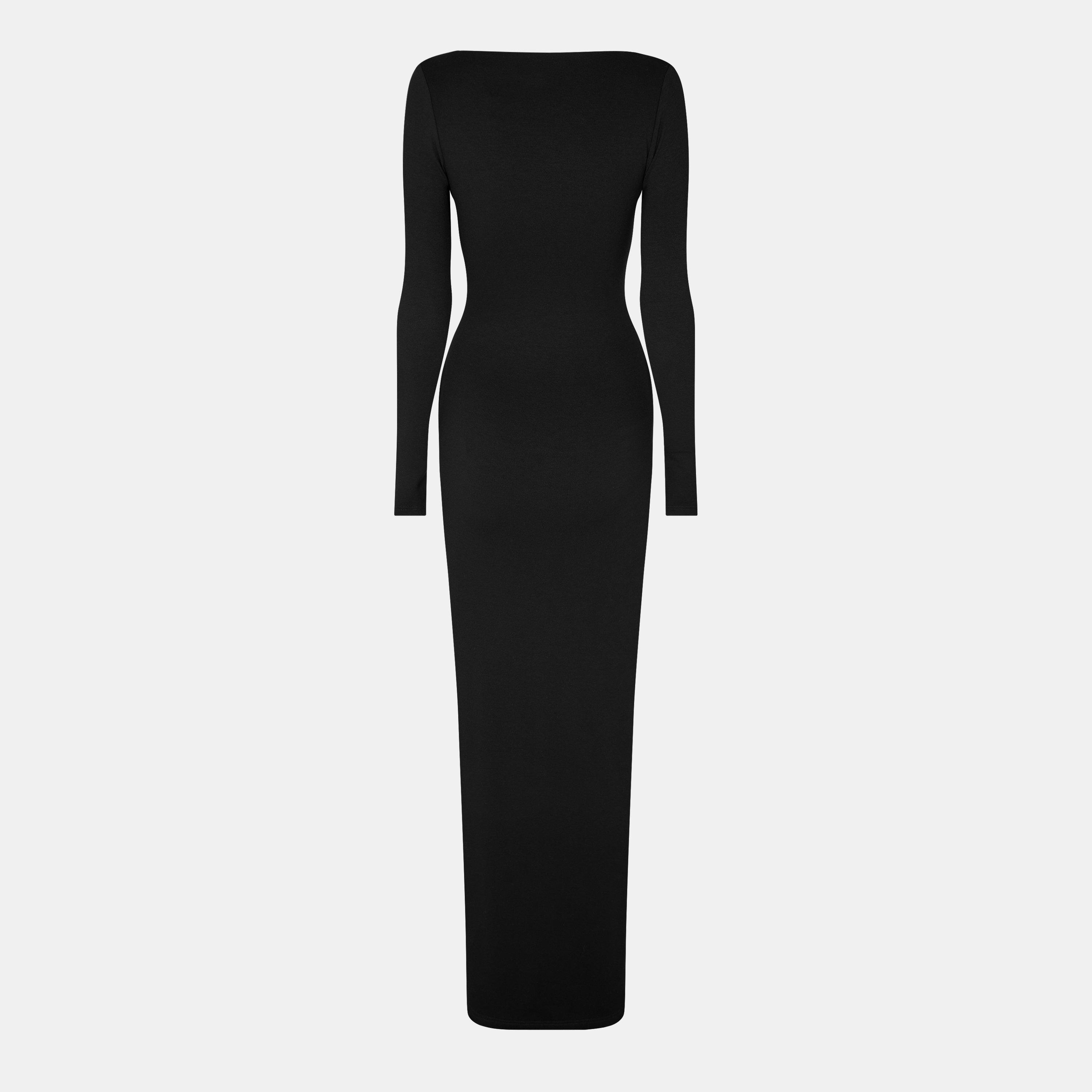 Black - Naked Wardrobe - Square Neck Sculpt Maxi Dress - 2