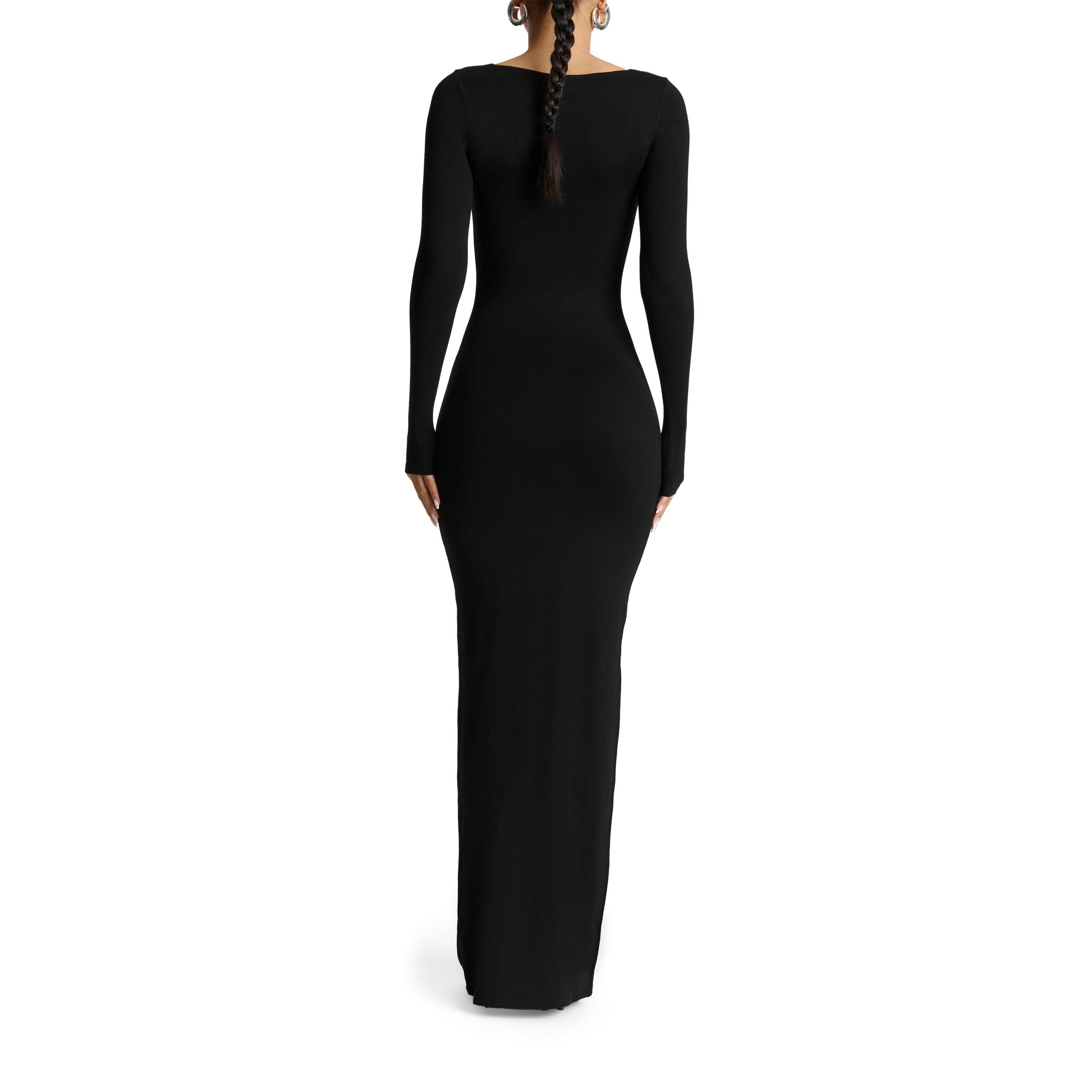 Black - Naked Wardrobe - Square Neck Sculpt Maxi Dress - 5