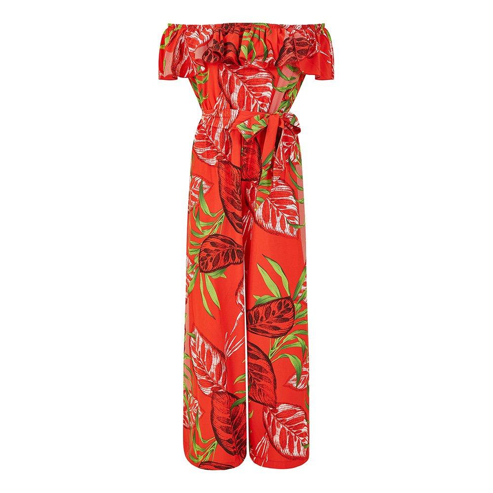 Mela London Women's Bardot Jumpsuit - Red - 8 (XS)