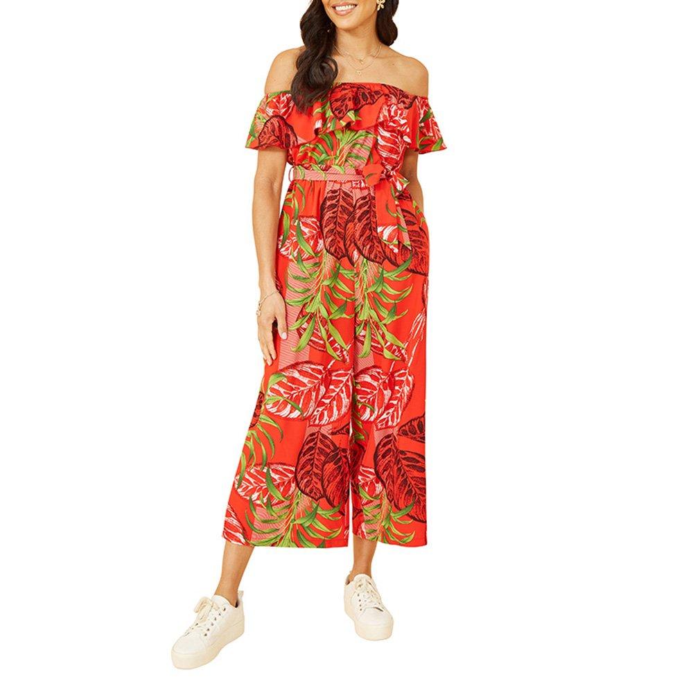 Red - Mela London - Women's Bardot Jumpsuit - 2