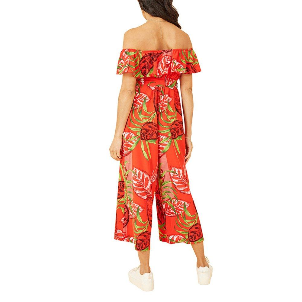 Red - Mela London - Women's Bardot Jumpsuit - 4