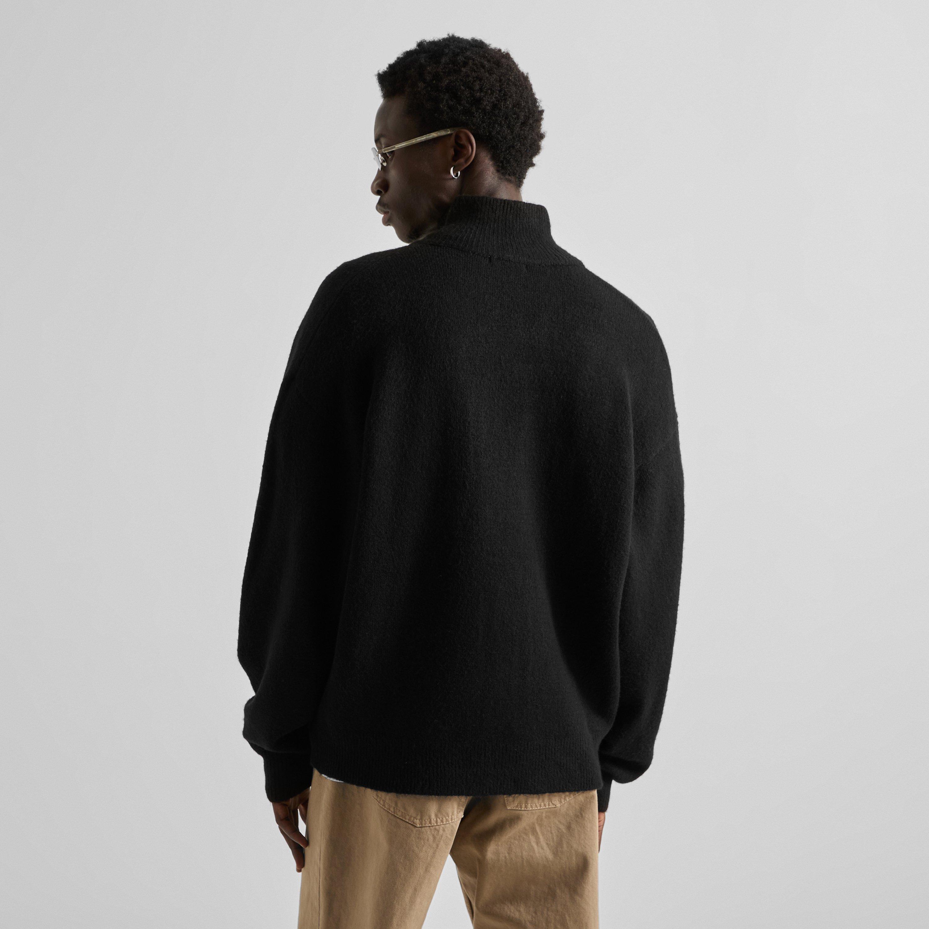 Black - The Couture Club - Men's Fluffy Full-Zip Knitted Top - 4
