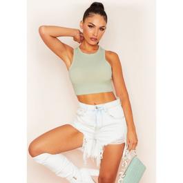 Missy Empire Ribbed Racer Crop Top