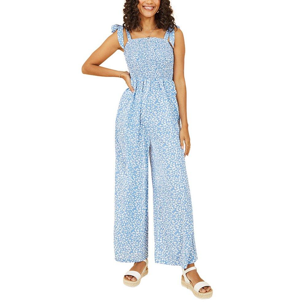Blue - Mela London - Women's Ruched Jumpsuit - 2