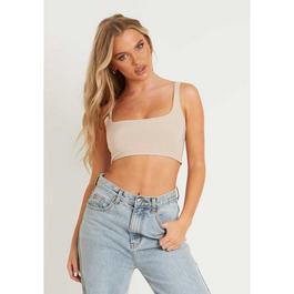 Missy Empire Square Neck Extreme Crop Top