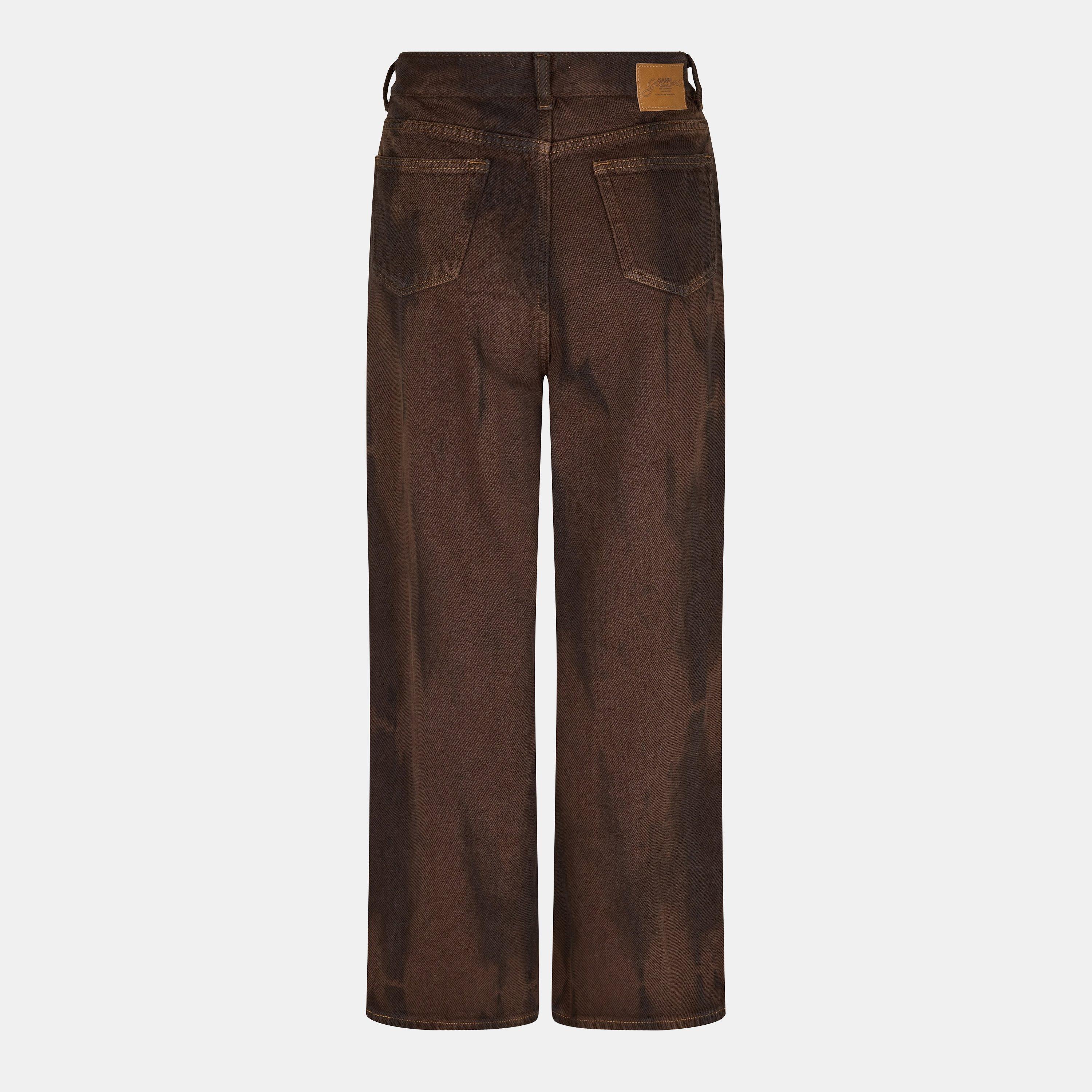 Chicory Coffee - Ganni - Women's Baggy Wide Leg Jeans - 2