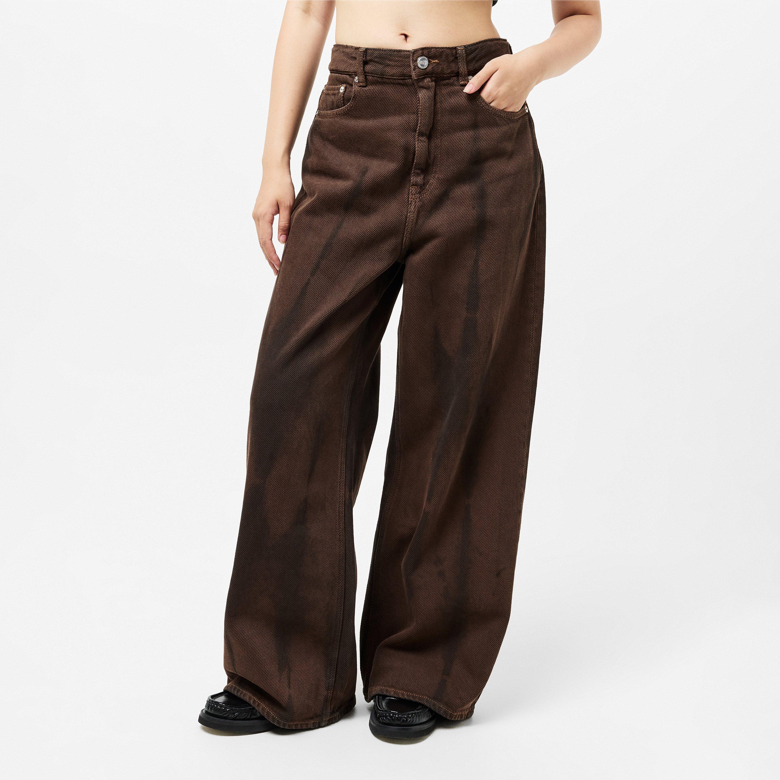 Chicory Coffee - Ganni - Women's Baggy Wide Leg Jeans - 3