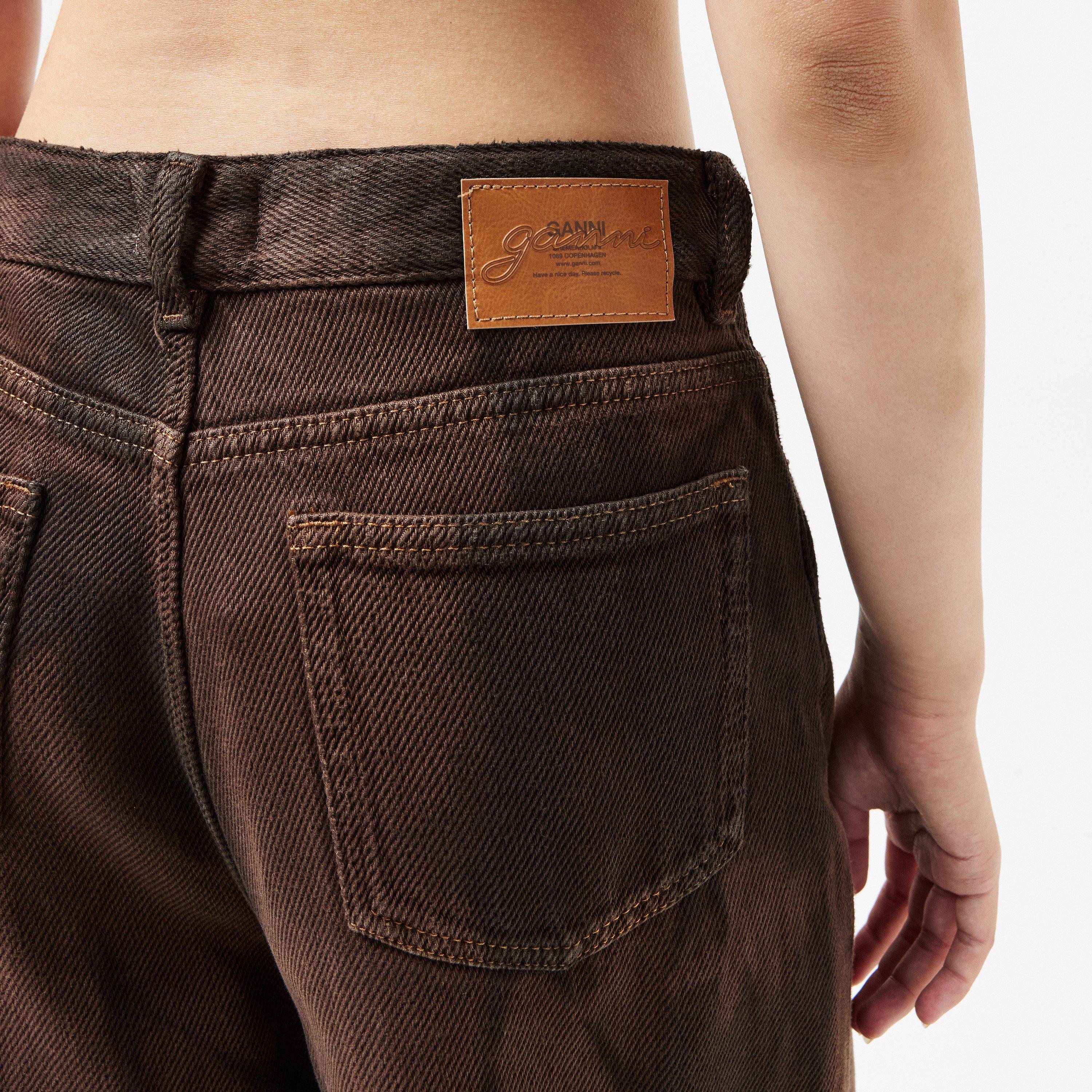 Chicory Coffee - Ganni - Women's Baggy Wide Leg Jeans - 5