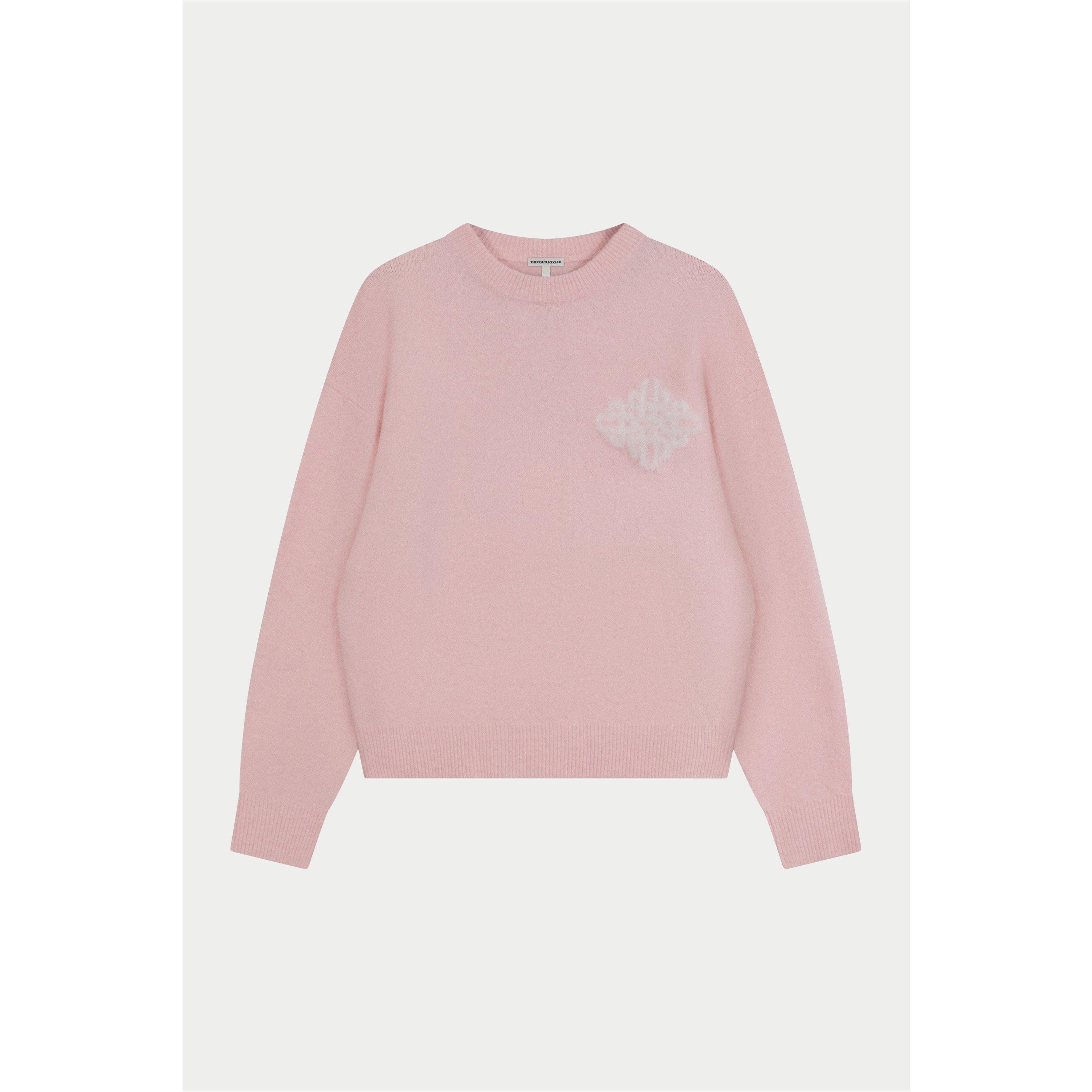 The Couture Club Women's Fluffy Oversized-Fit Crew-Neck Jumper - Pink - 10 (S)