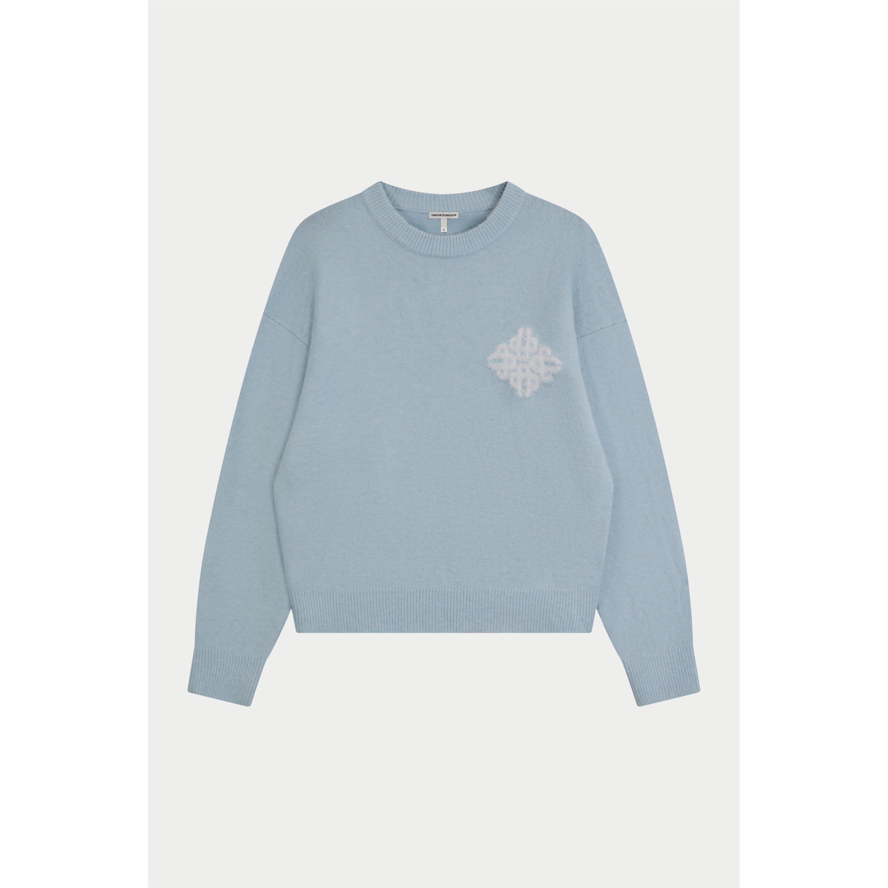The Couture Club Women's Fluffy Oversized-Fit Crew-Neck Jumper - Blue - 12 (M)