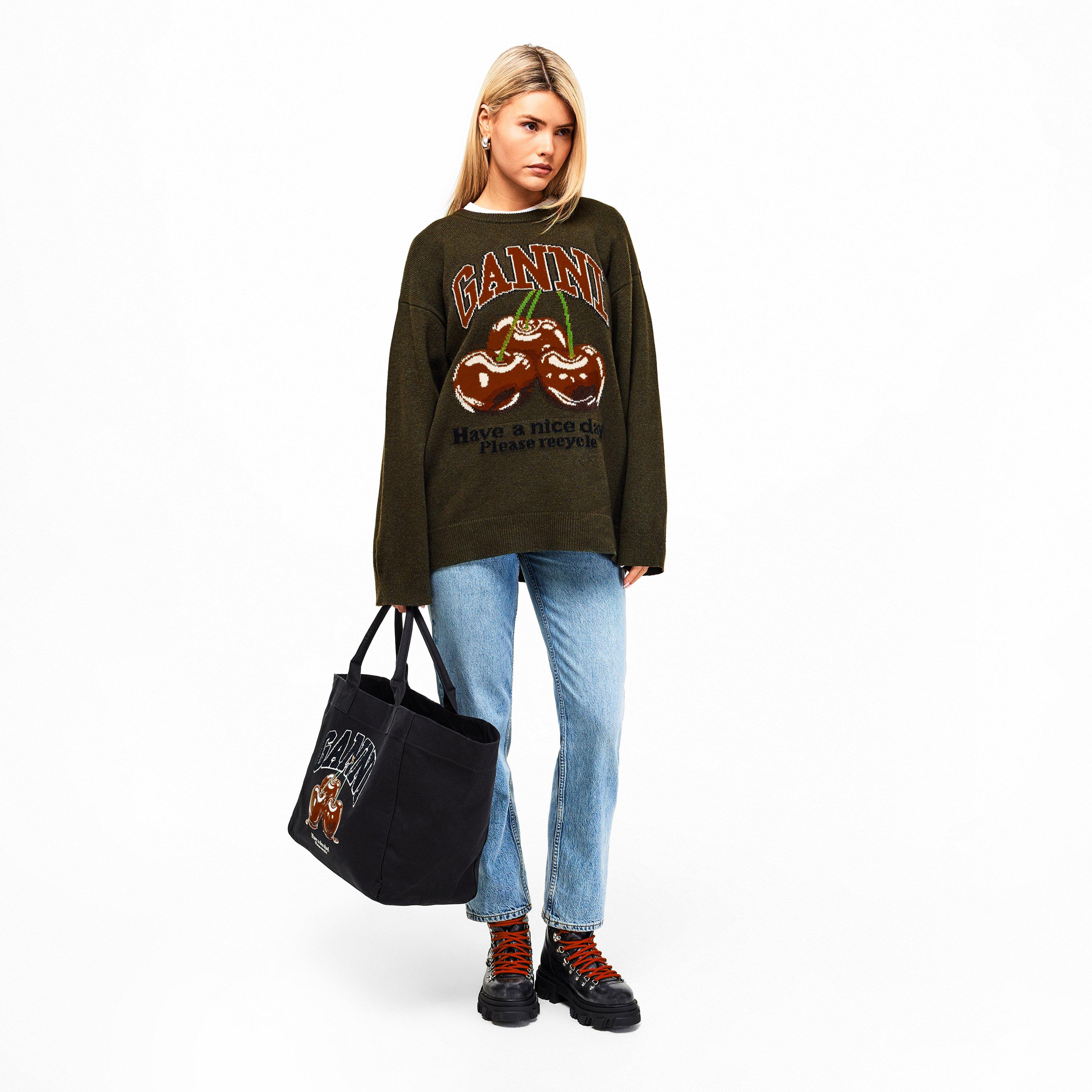 Kalamata - Ganni - Women's Oversized Knitted Crew Neck Jumper - 6