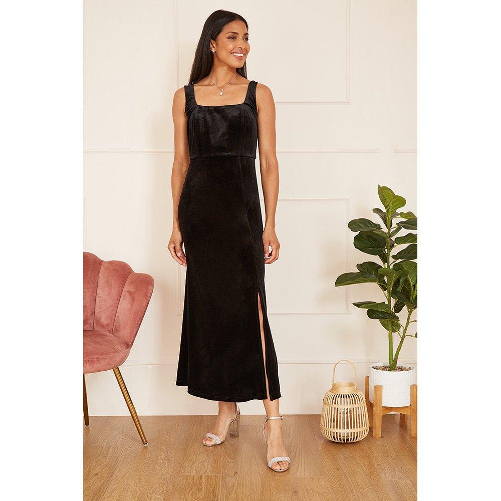 Black - Mela London - Women's Fitted Midi Wrap Dress - 2