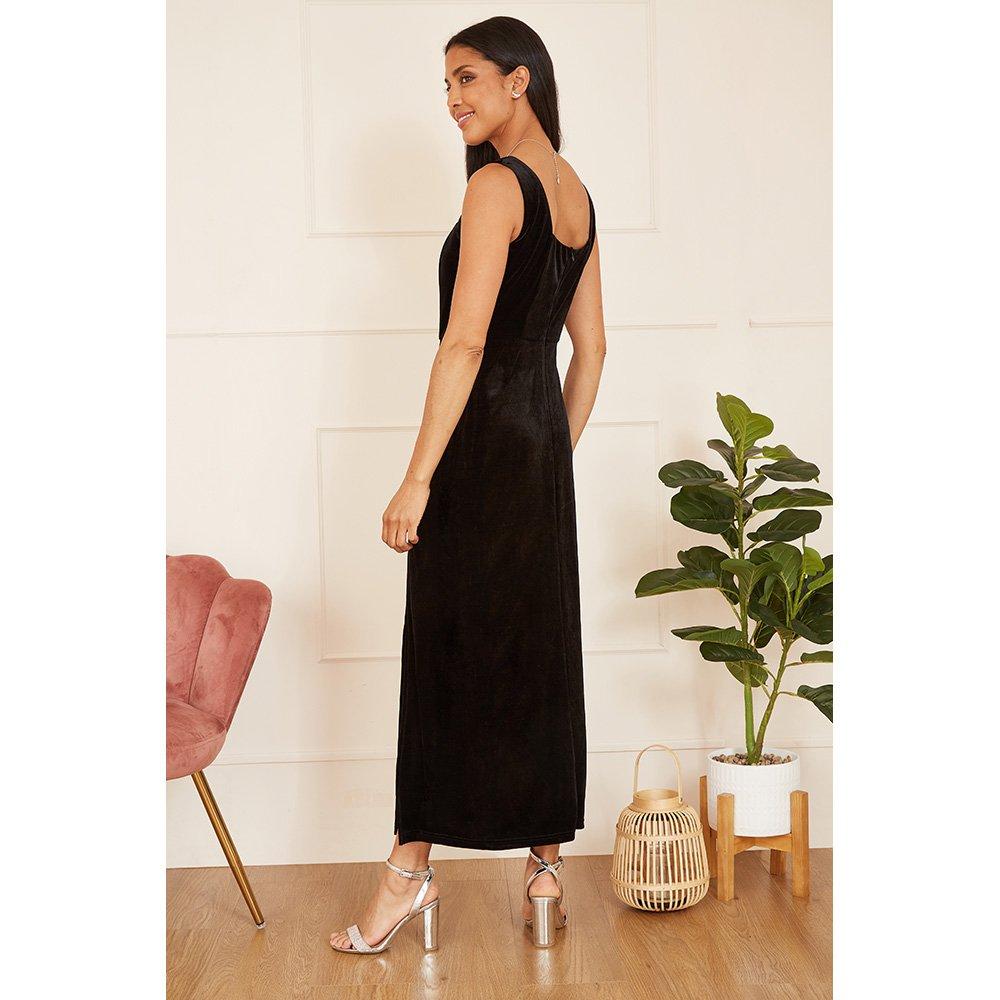 Black - Mela London - Women's Fitted Midi Wrap Dress - 4