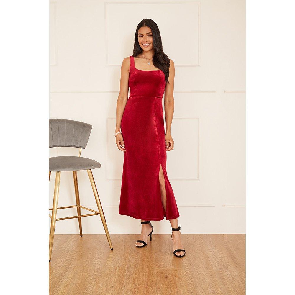 Red - Mela London - Women's Fitted Midi Wrap Dress - 2