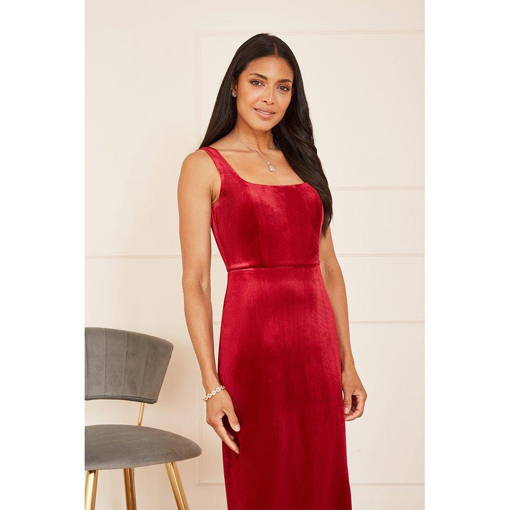 Red - Mela London - Women's Fitted Midi Wrap Dress - 3
