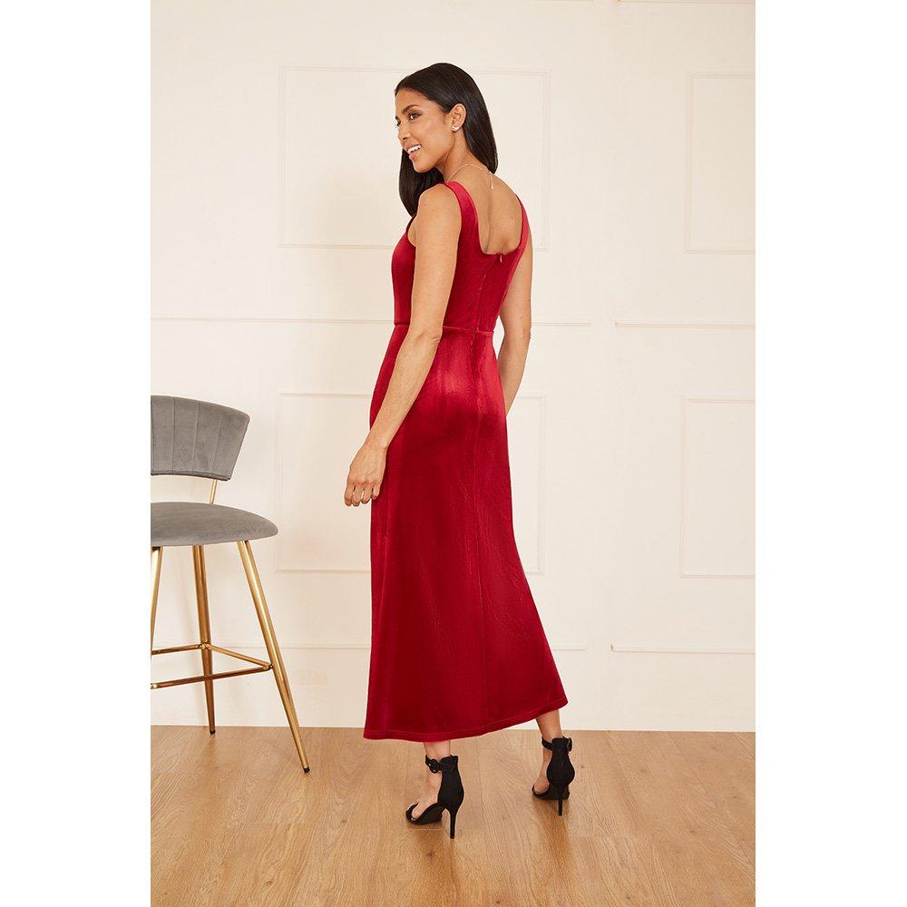 Red - Mela London - Women's Fitted Midi Wrap Dress - 4