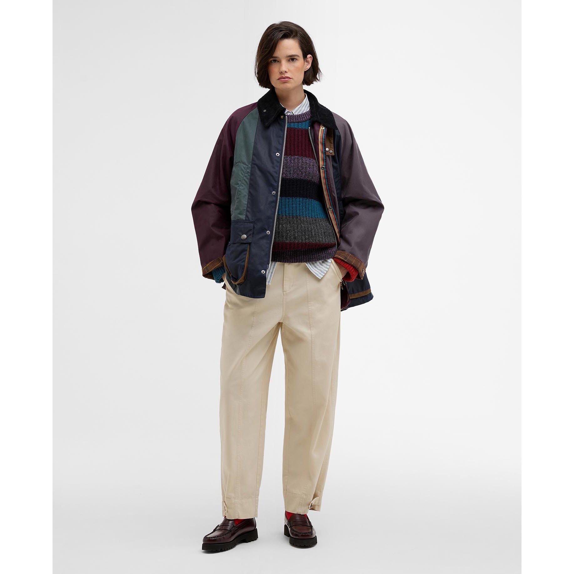 Stripe MI11 - Paul Smith X Barbour - Men's Bedale Striped Oversized Waxed Wax Jacket - 4