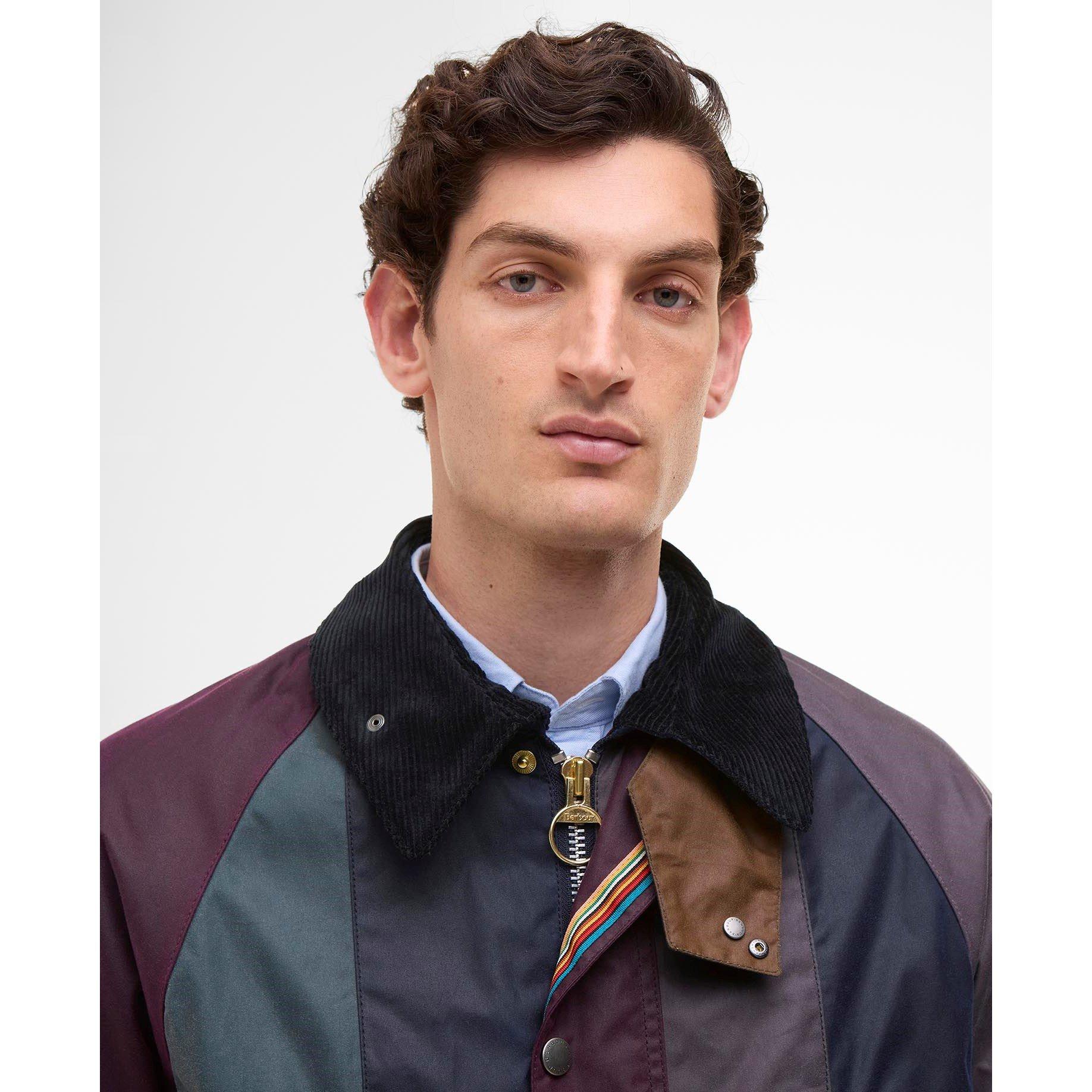 Stripe MI11 - Paul Smith X Barbour - Men's Bedale Striped Oversized Waxed Wax Jacket - 9