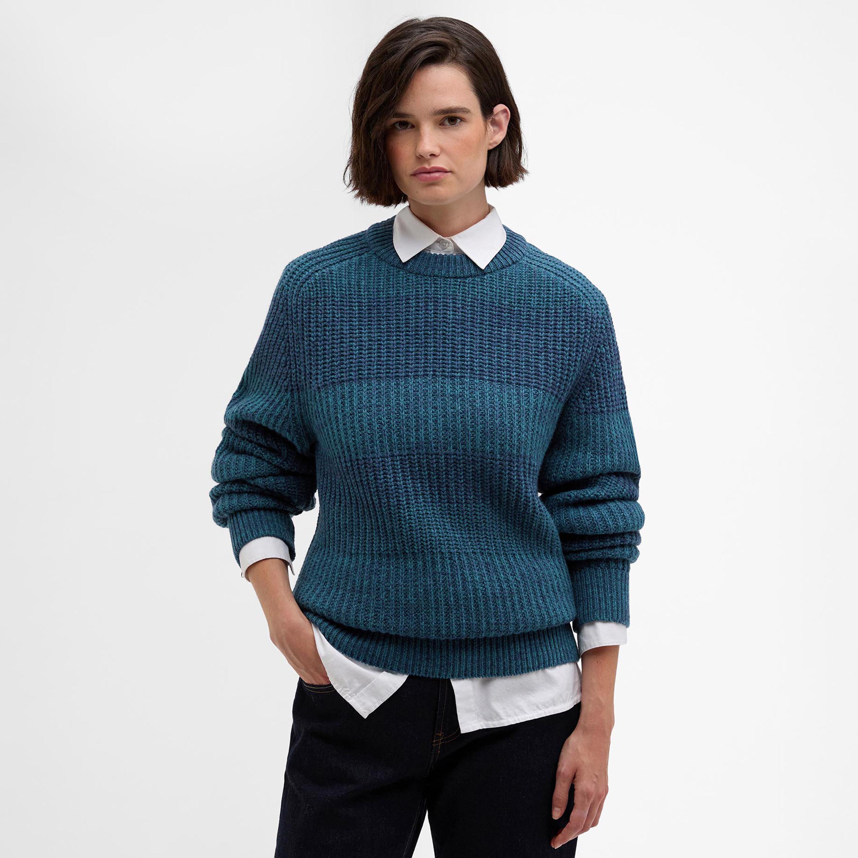 Rosette Bl BU91 - Paul Smith X Barbour - Men's Saddle Crew Neck Jumper - 2