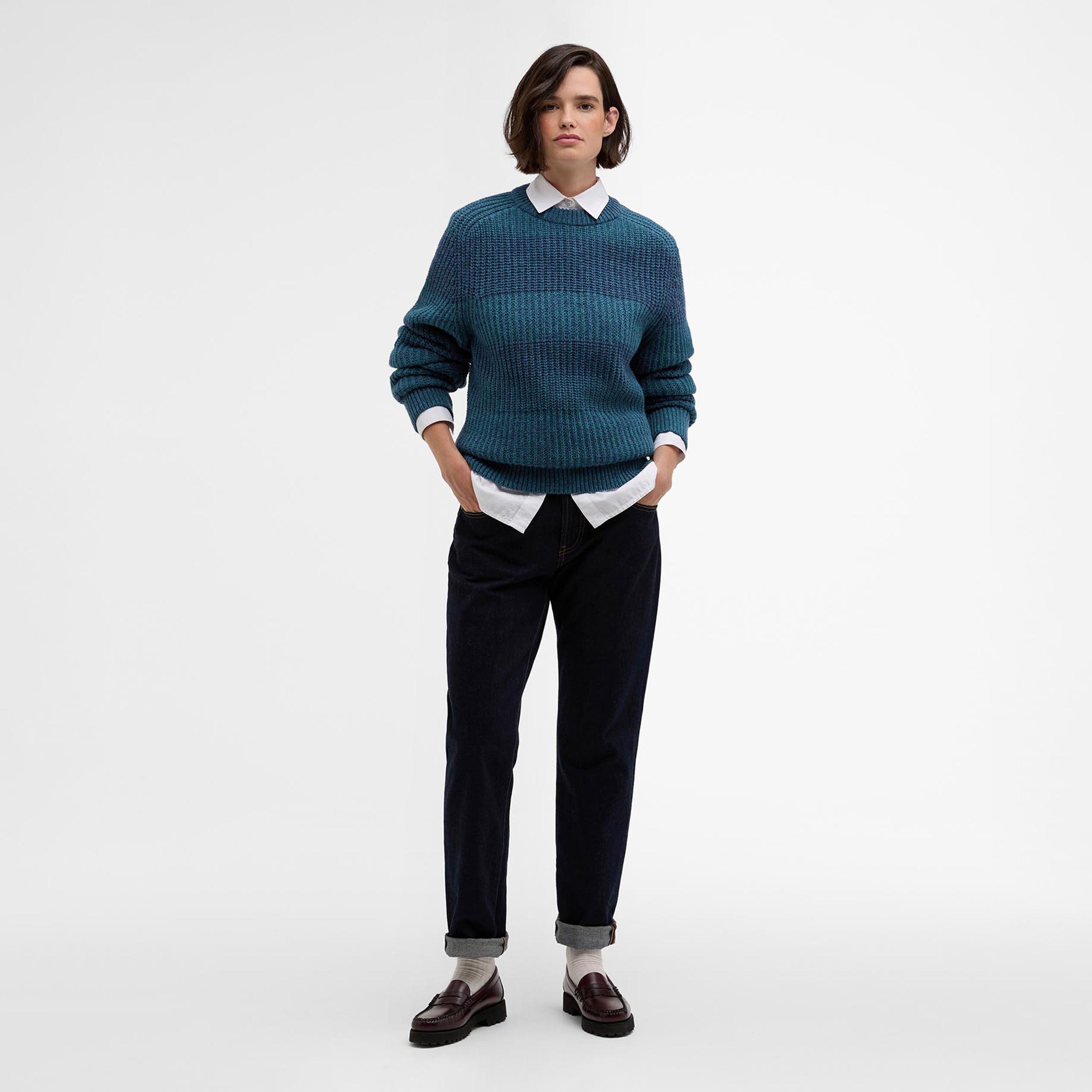 Rosette Bl BU91 - Paul Smith X Barbour - Men's Saddle Crew Neck Jumper - 5