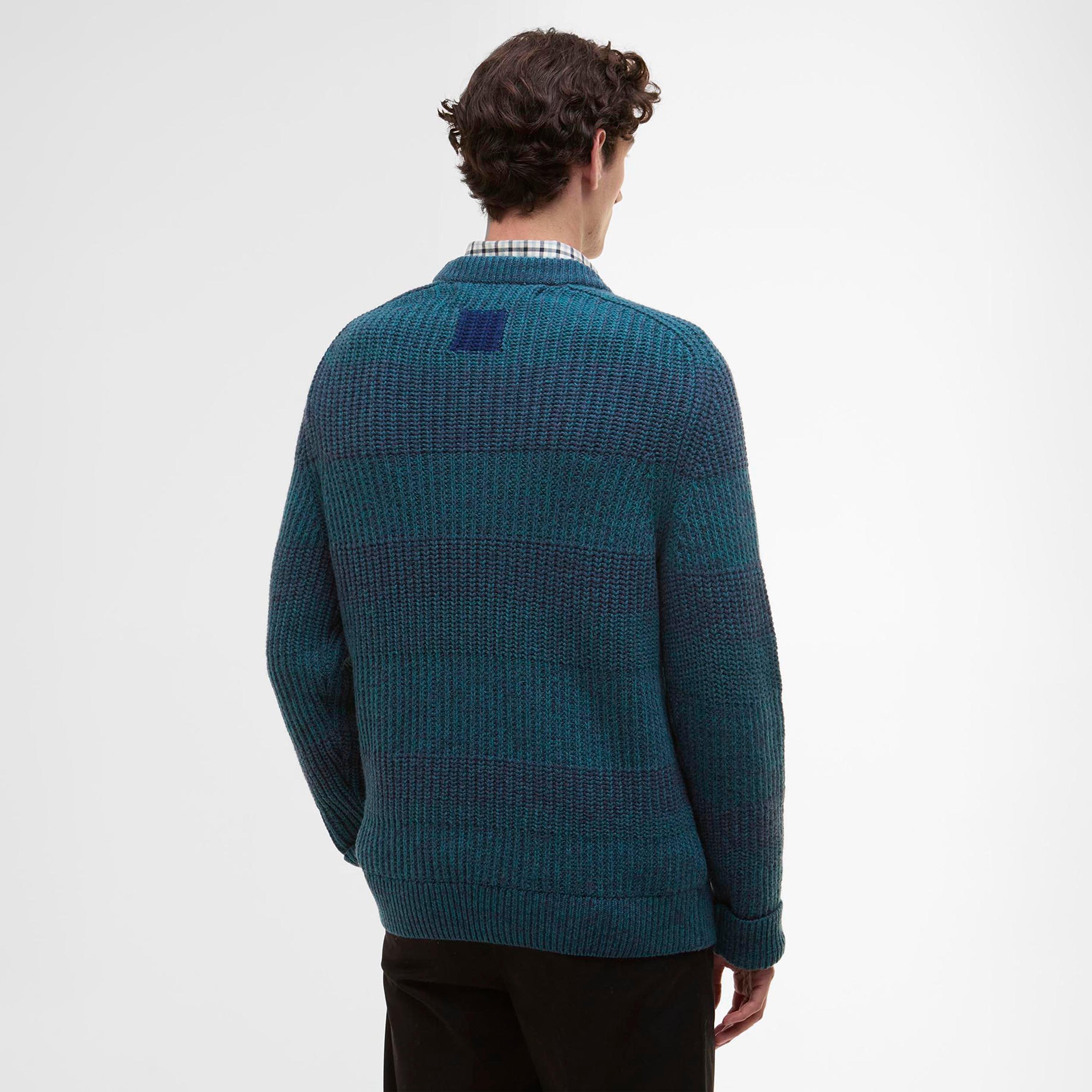 Rosette Bl BU91 - Paul Smith X Barbour - Men's Saddle Crew Neck Jumper - 6