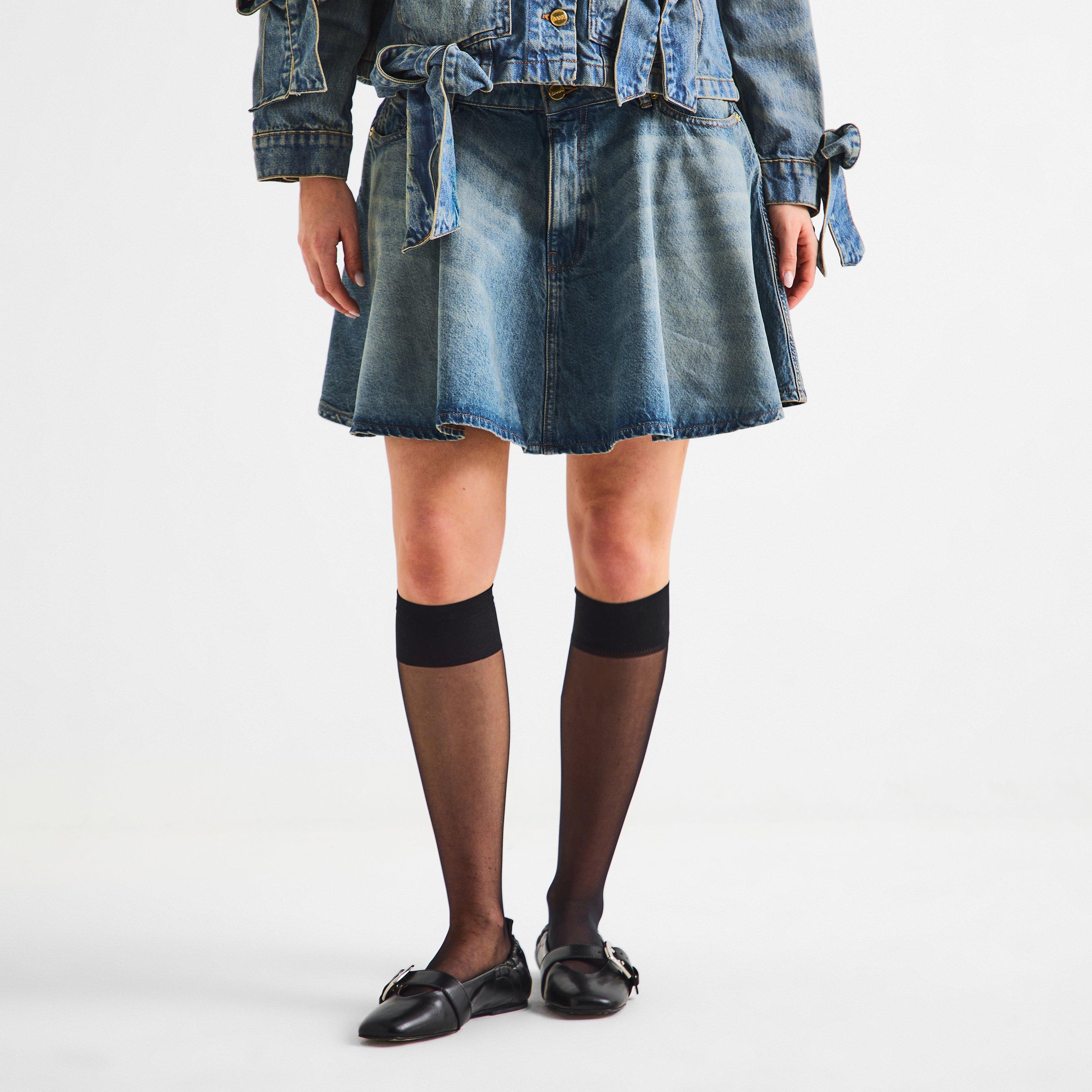 Mid Blue - Ganni - Women's Denim Skirt - 3