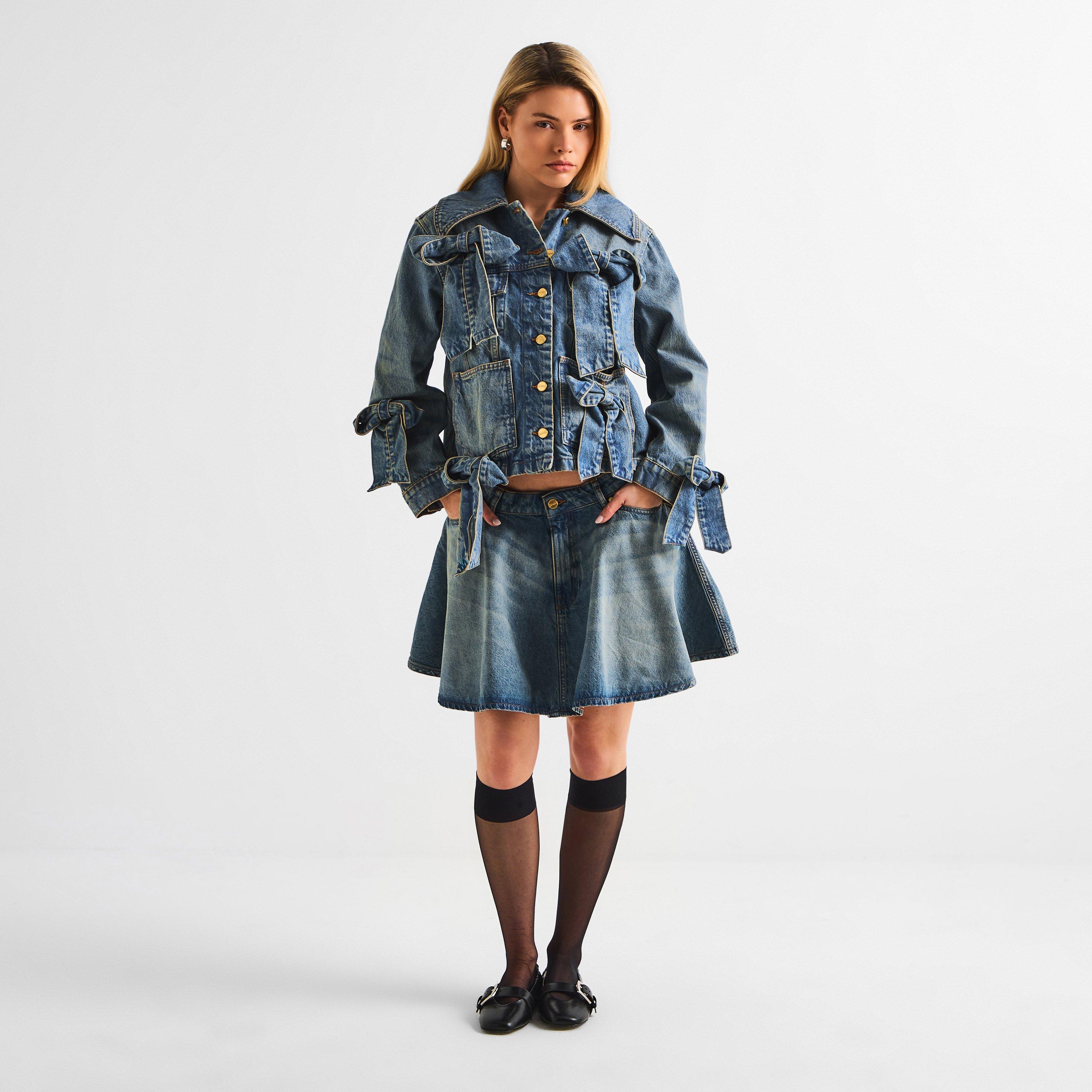 Mid Blue - Ganni - Women's Denim Skirt - 6