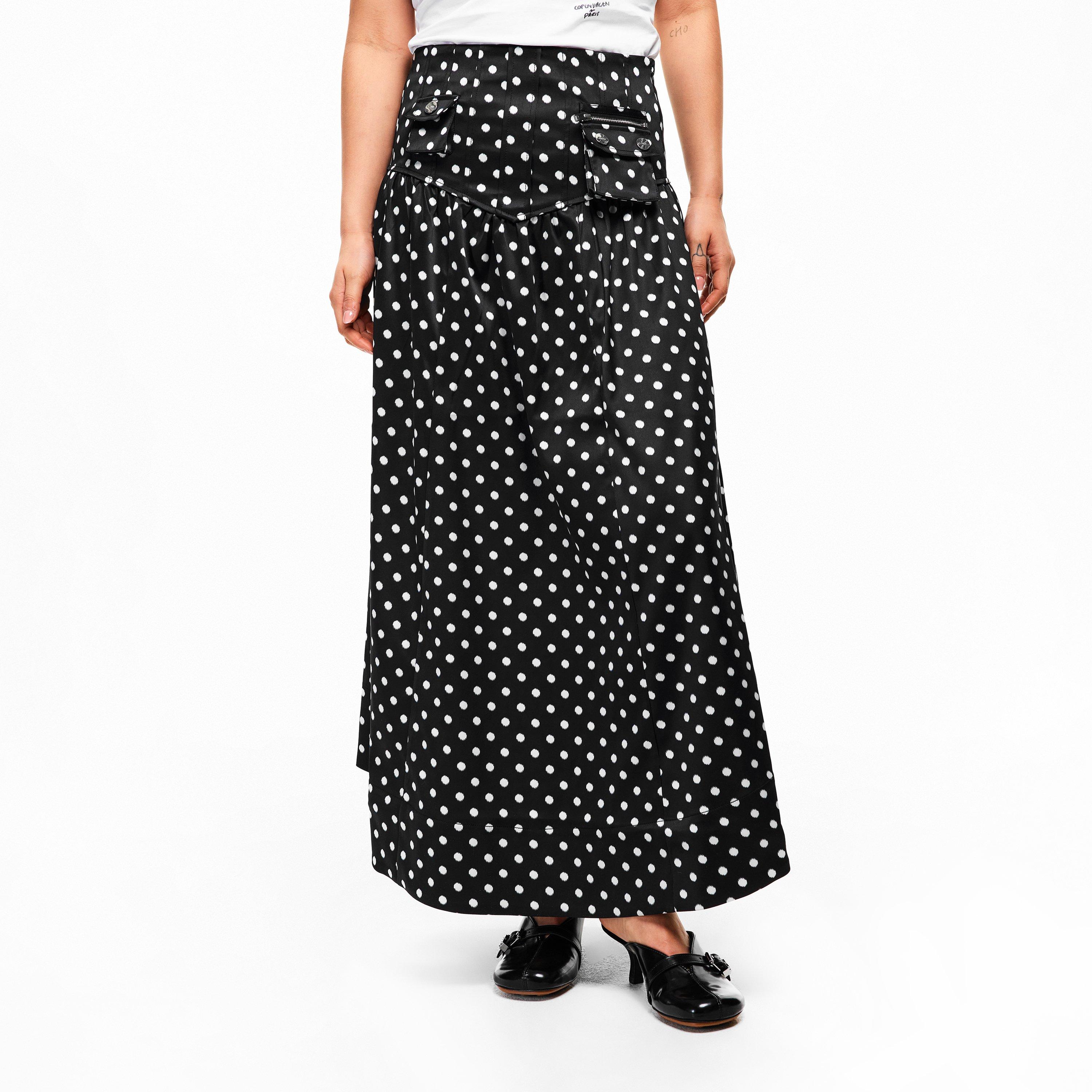 Black - Ganni - Ganni Polka Skirt Ld61 - 3