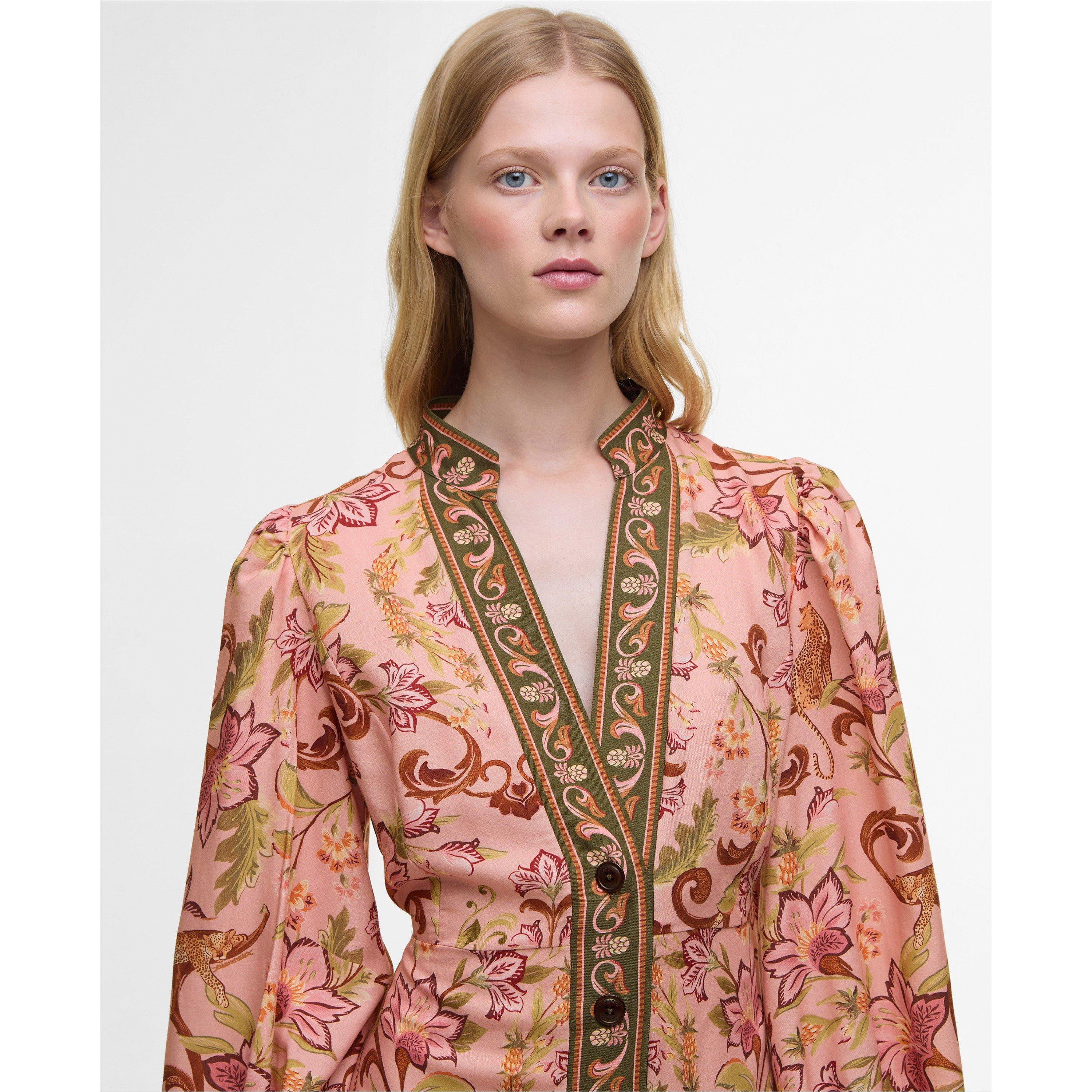 Tropical Print - Barbour x Farm Rio - x FARM Rio Alice Long Sleeve Maxi Dress - 4