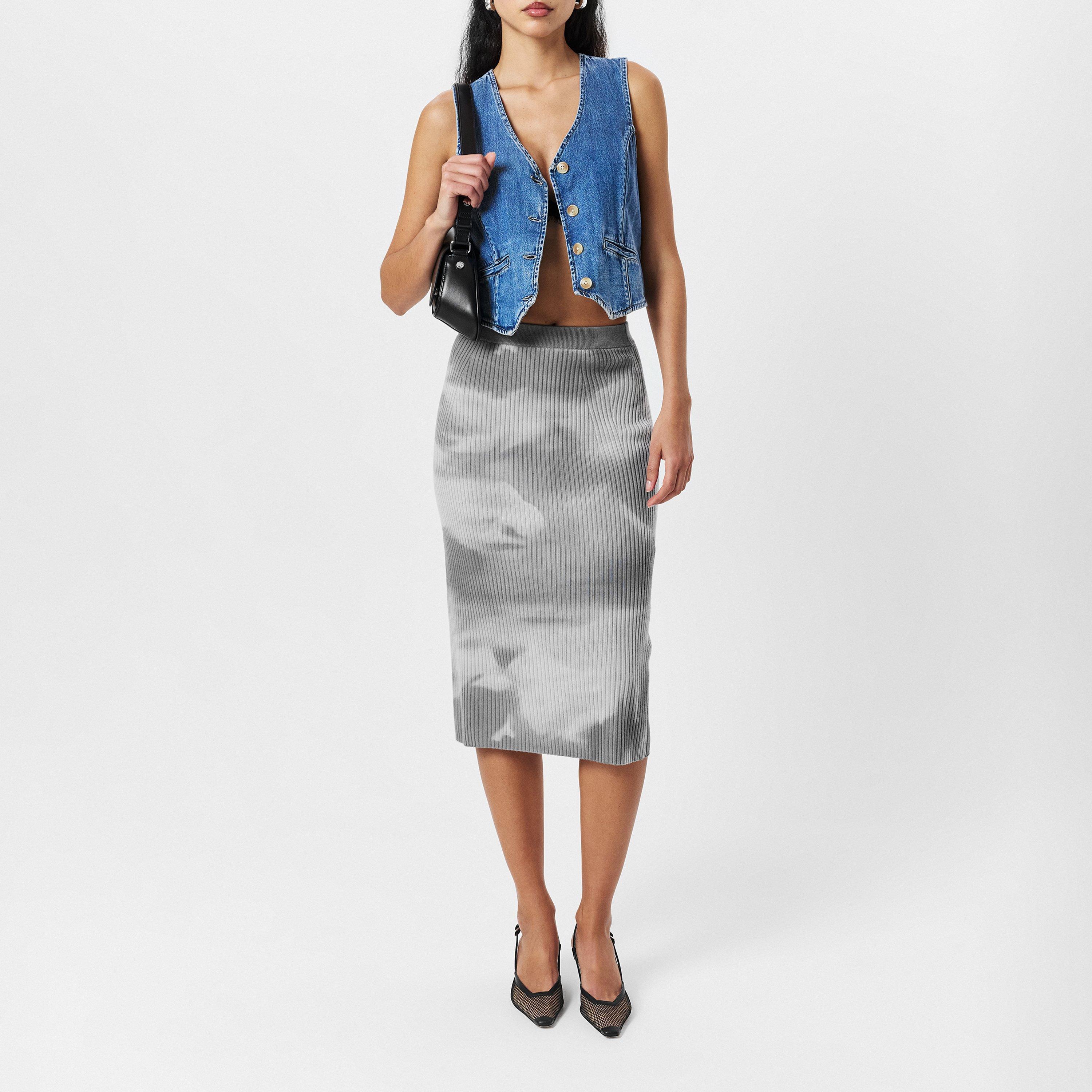 Frost Gray - Diesel - Women's Betty Midi Skirt - 6