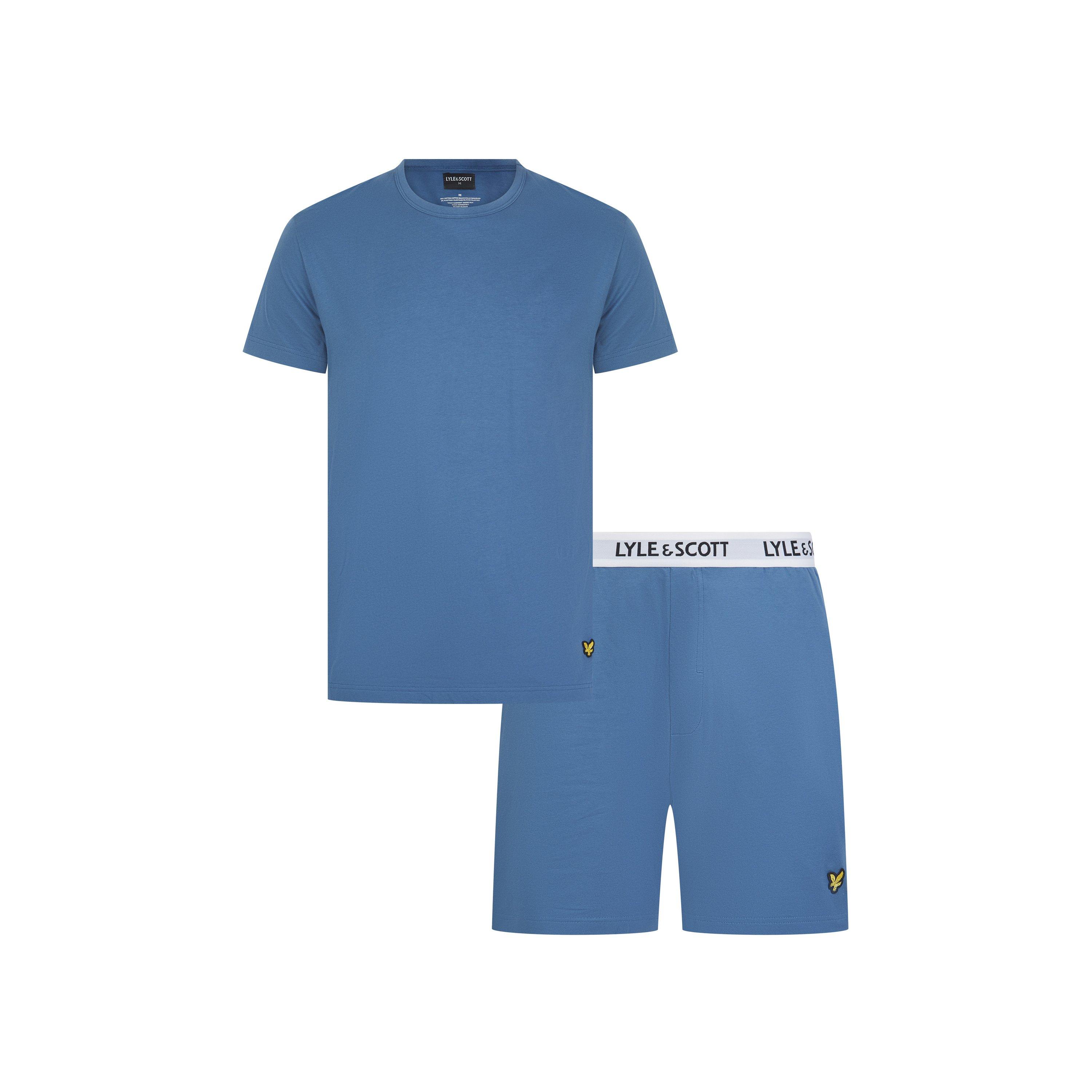 Lyle And Scott Men's Short Sleeve Pyjama Set - Moonlight Blue - XL